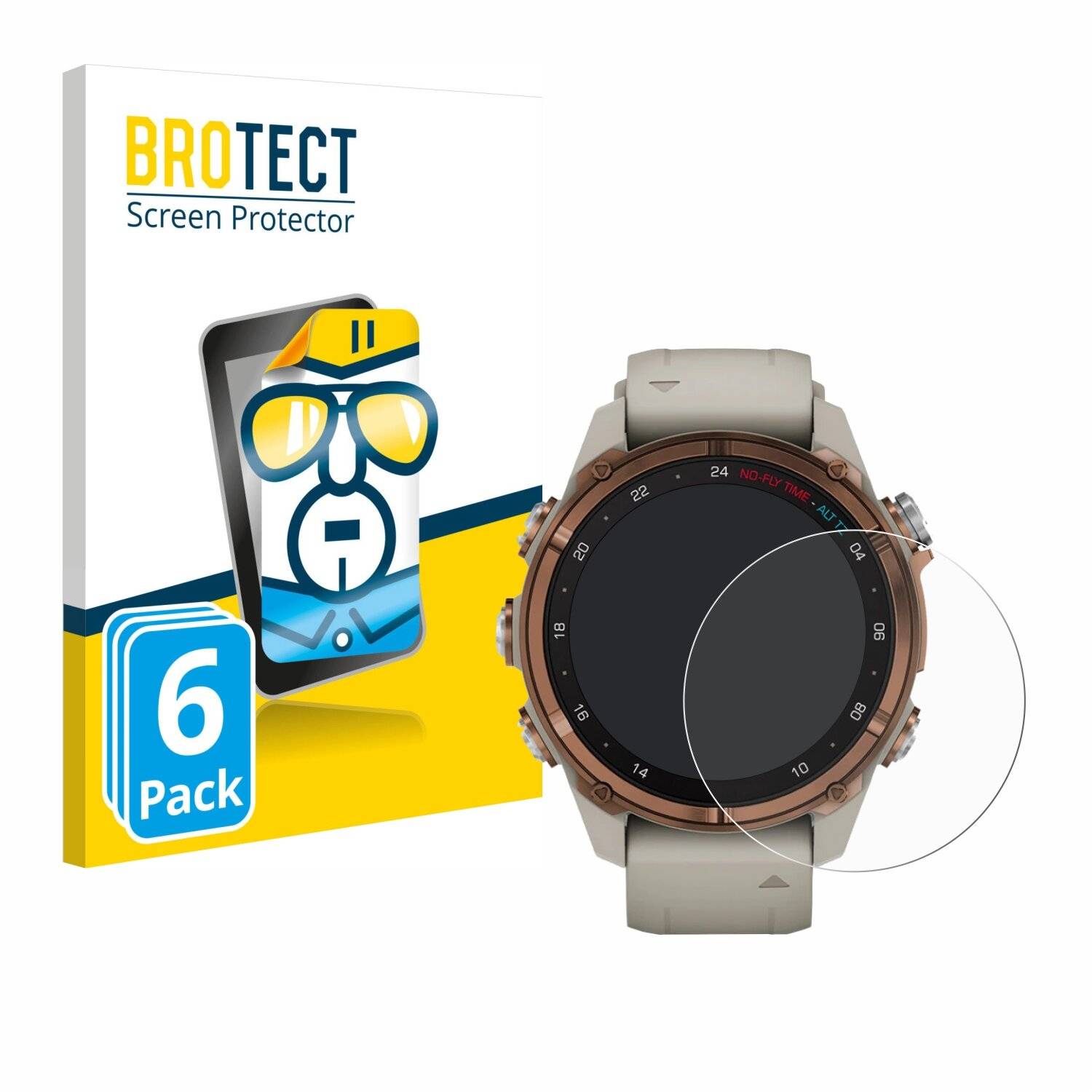 6x BROTECT Displayschutz-Folie für Garmin Descent Mk3 (43