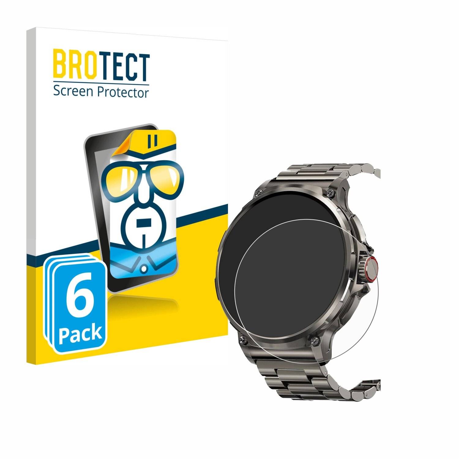 6x BROTECT Displayschutz-Folie für Tesofit Smartwatch 1.85