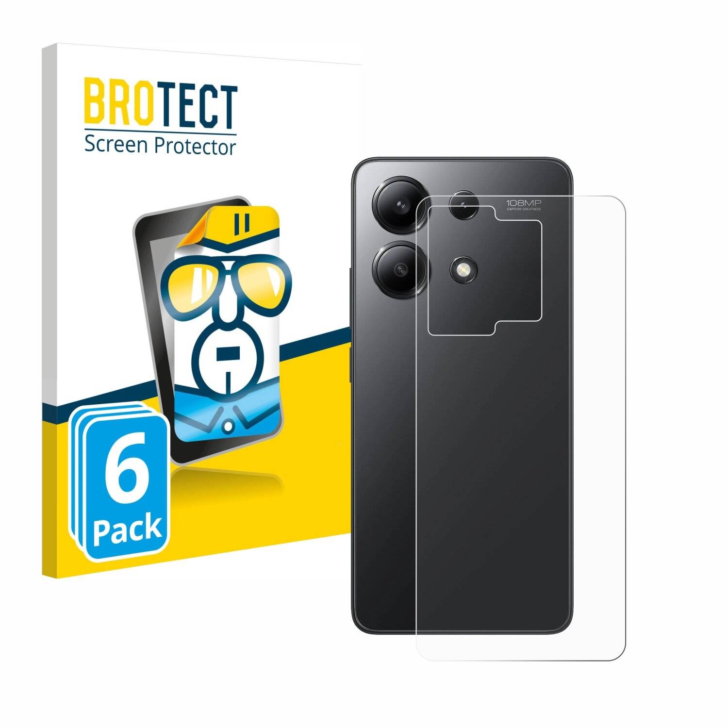 6x BROTECT Displayschutz-Folie für Xiaomi Redmi Note 13 5G