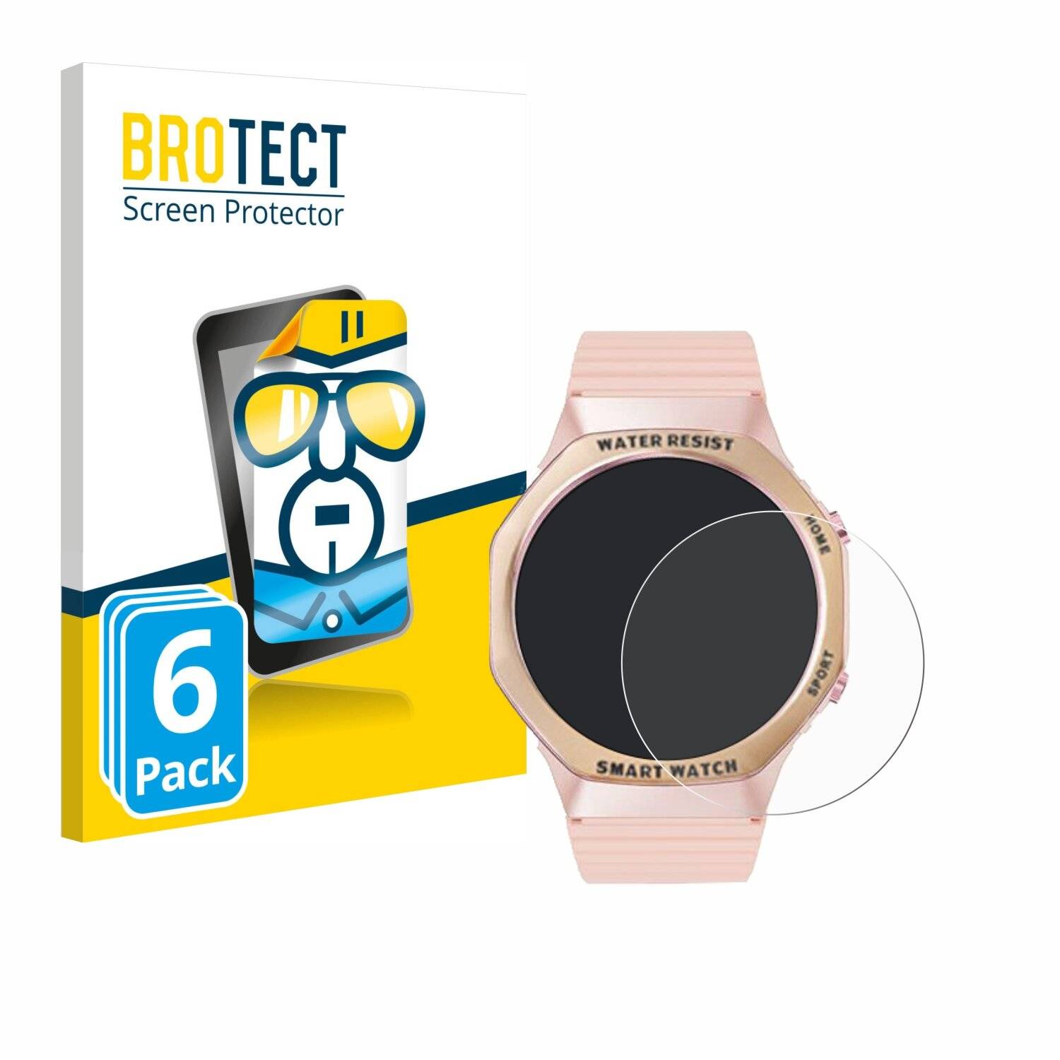 6x BROTECT Displayschutz-Folie für Mutoy Smartwatch 1.32