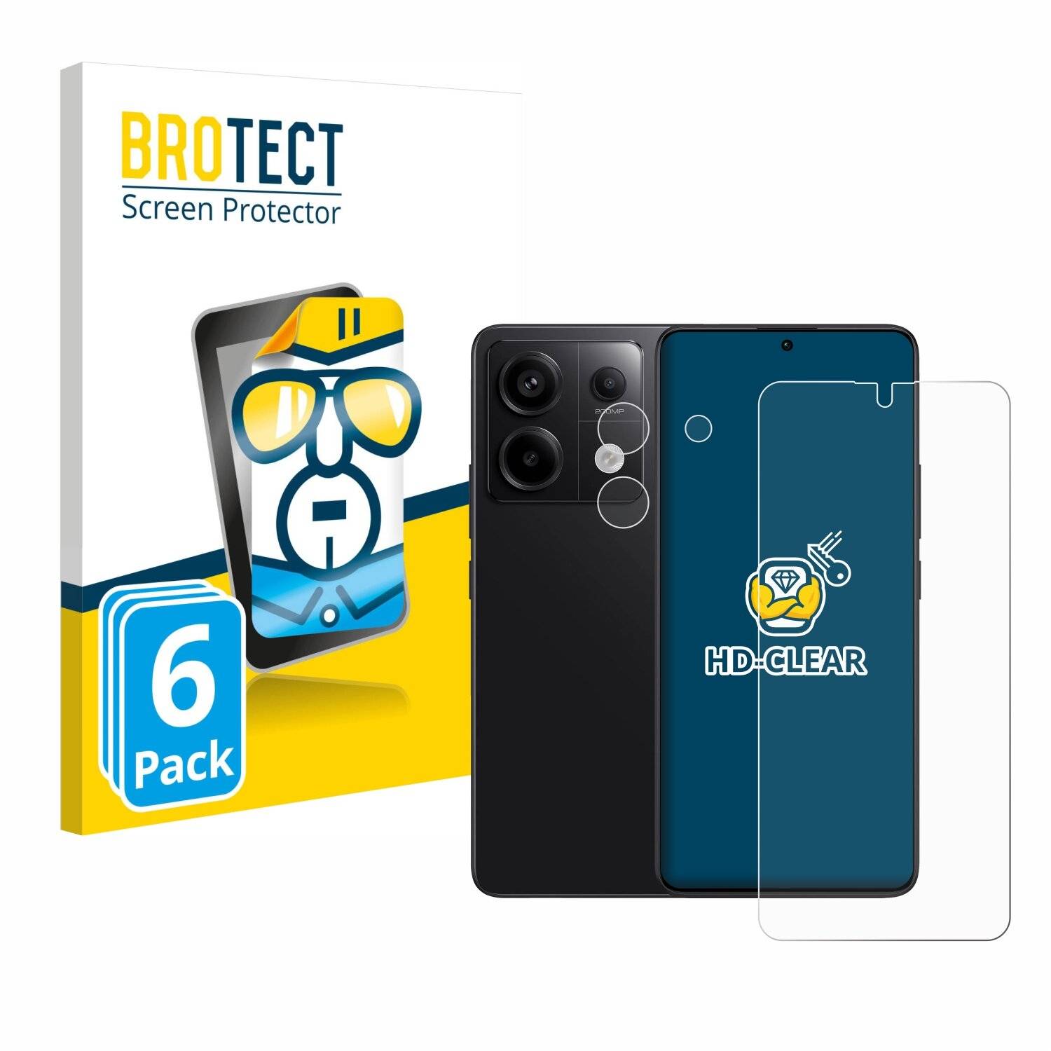 6x BROTECT Displayschutz-Folie für Xiaomi Redmi Note 13 Pro 5G