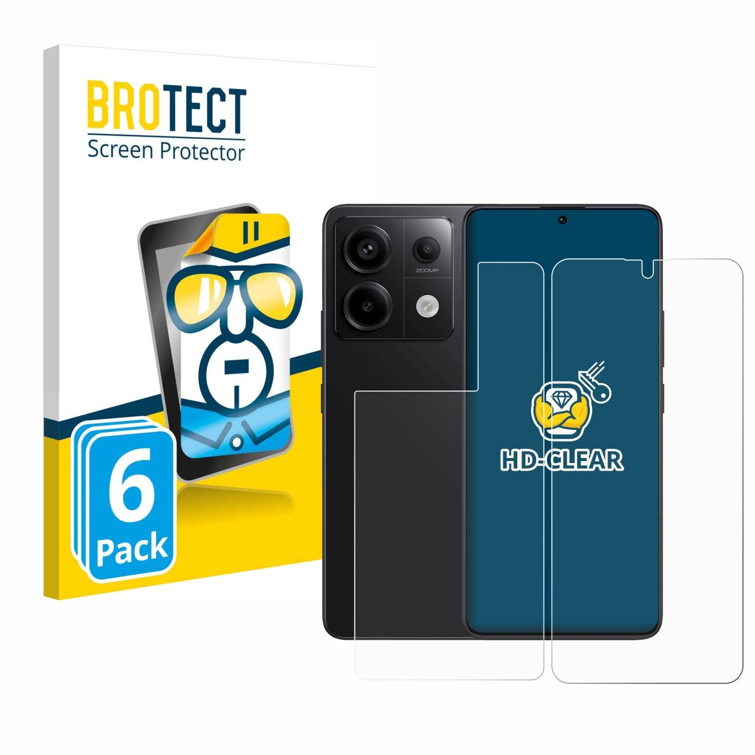 6x BROTECT Displayschutz-Folie für Xiaomi Redmi Note 13 Pro 5G