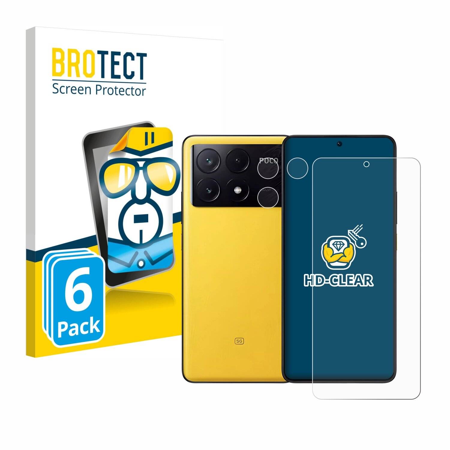 6x BROTECT Displayschutz-Folie für Xiaomi Poco X6 Pro