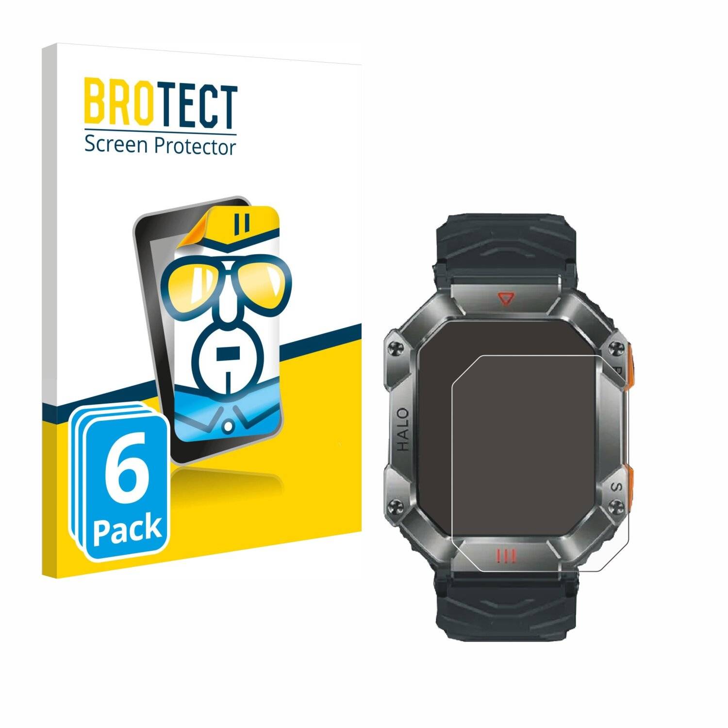 6x BROTECT Displayschutz-Folie für Ineyes Smartwatch