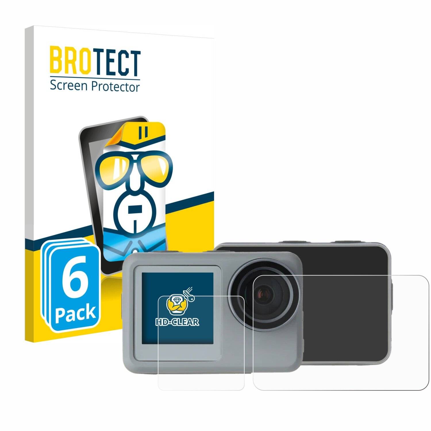 6x BROTECT Displayschutz-Folie für Rollei Actioncam 9s