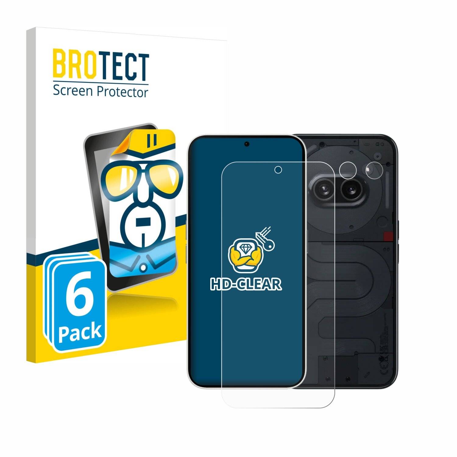 6x BROTECT Displayschutz-Folie für Nothing Phone (2a)