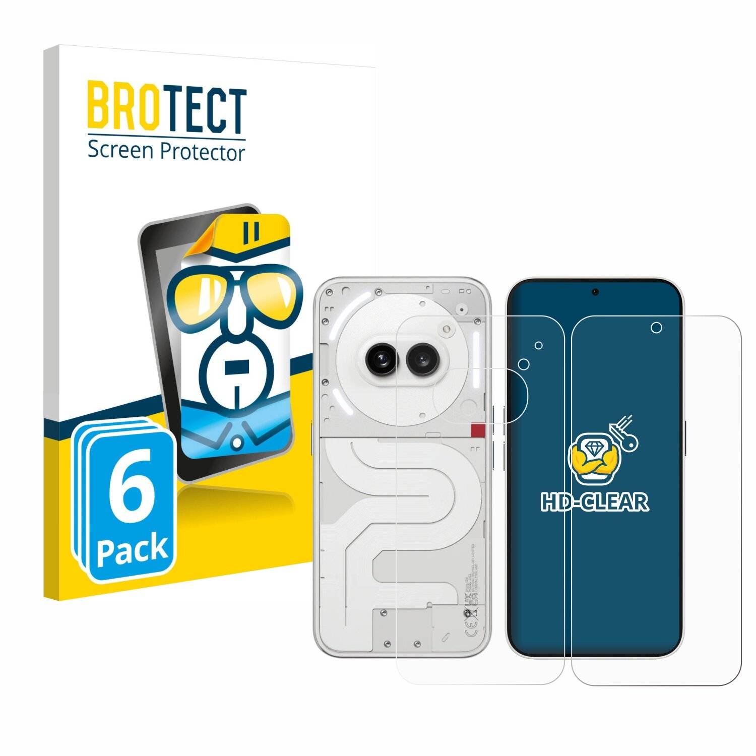 6x BROTECT Displayschutz-Folie für Nothing Phone (2a)