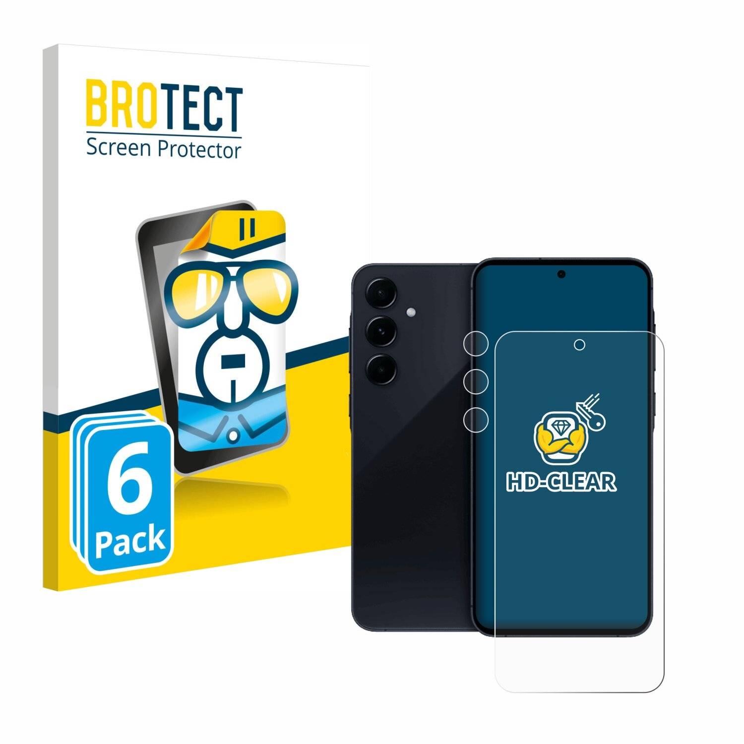 6x BROTECT Displayschutz-Folie für Samsung Galaxy A55 5G