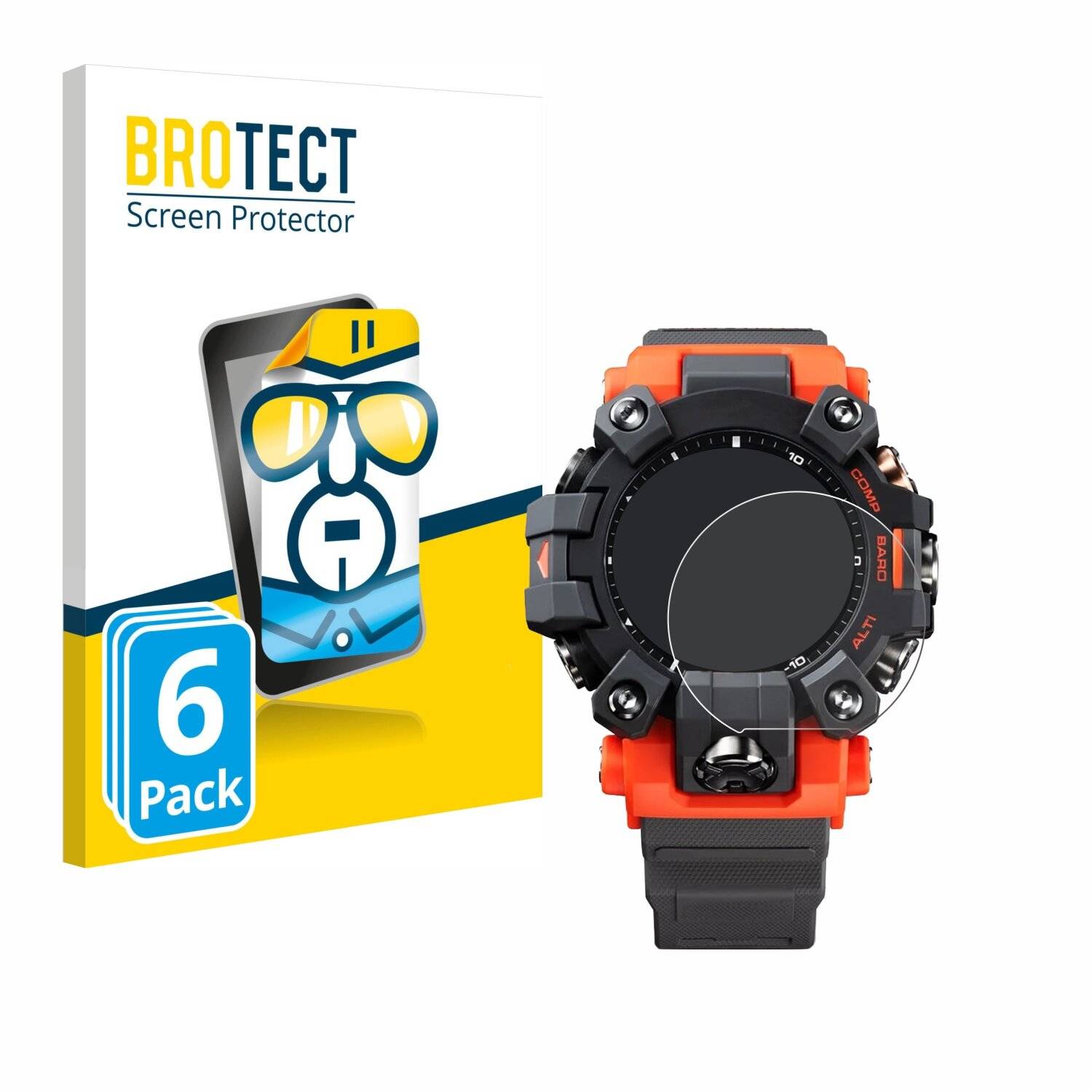6x BROTECT Displayschutz-Folie für Casio G-Shock