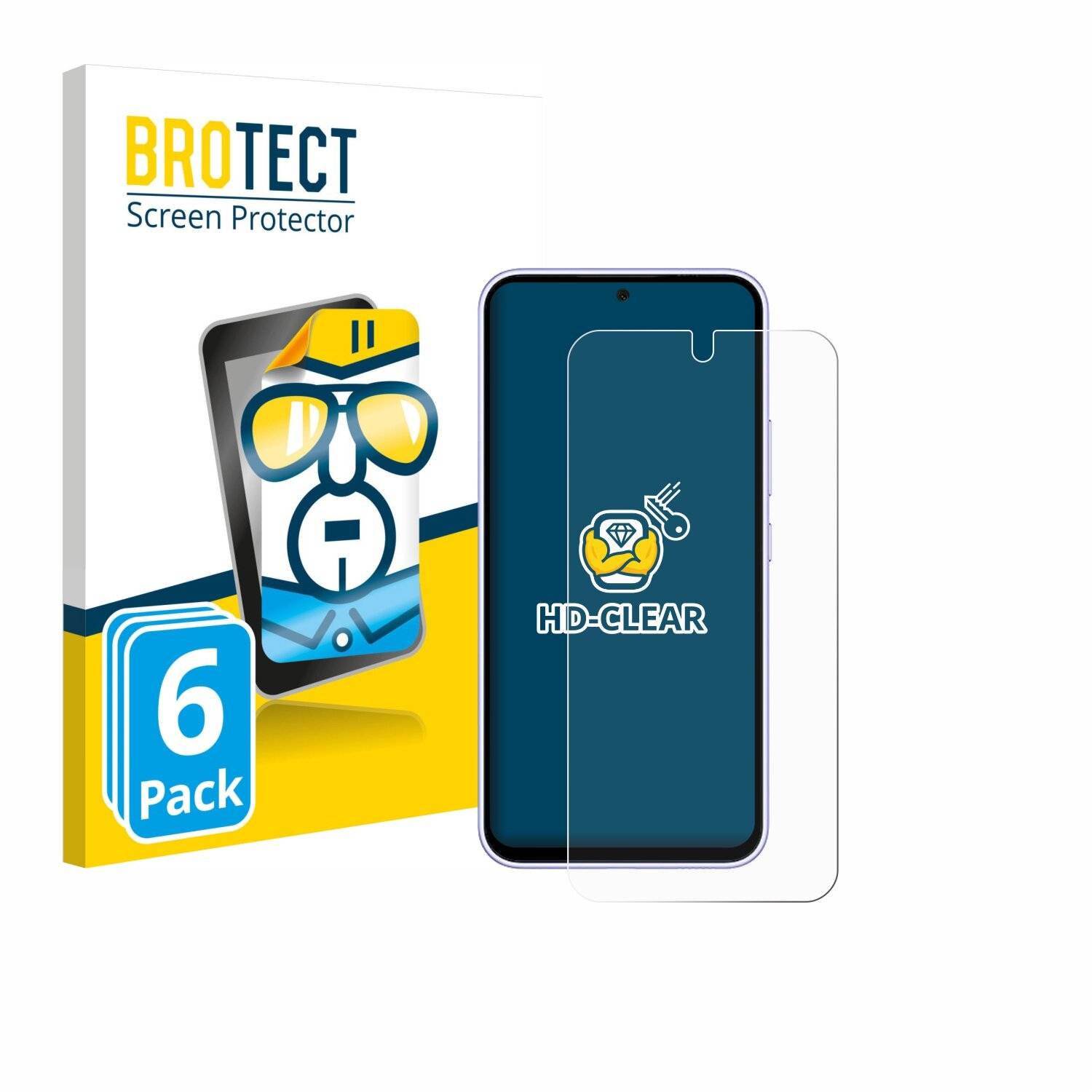 6x BROTECT Displayschutz-Folie für Samsung Galaxy A54 5G Enterprise