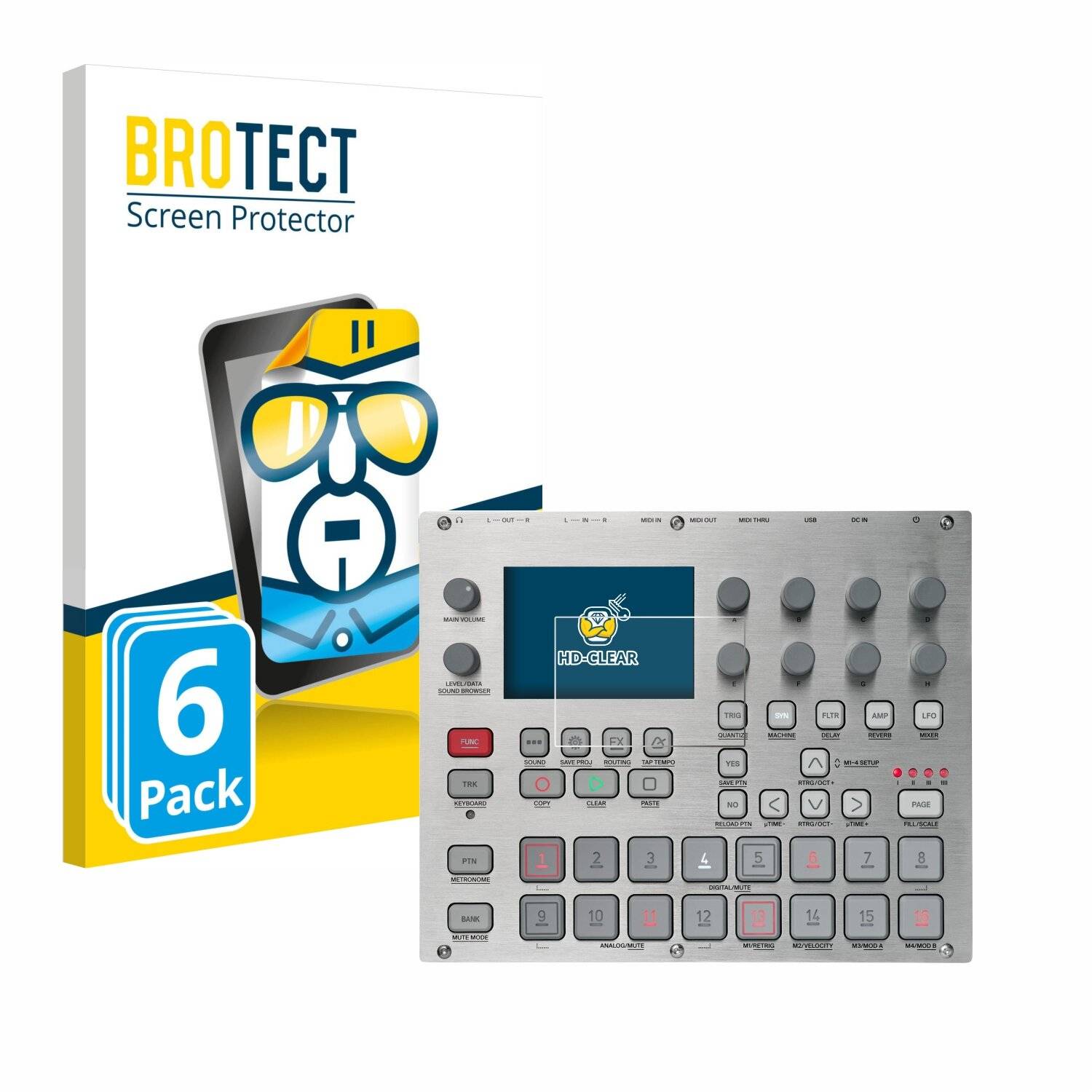 6x BROTECT Displayschutz-Folie für Elektron Syntakt E25 Remix