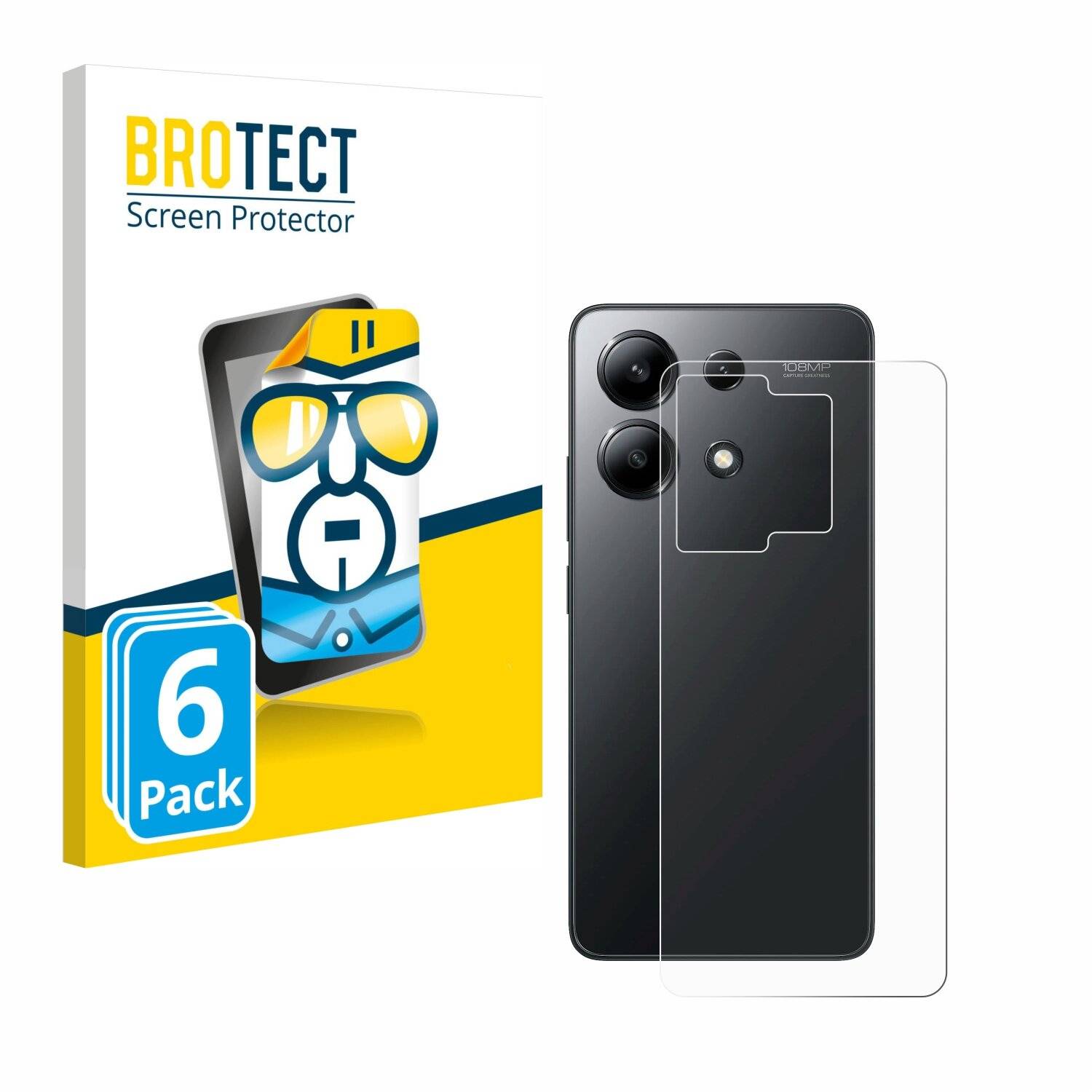 6x BROTECT Displayschutz-Folie für Xiaomi Redmi Note 13 4G