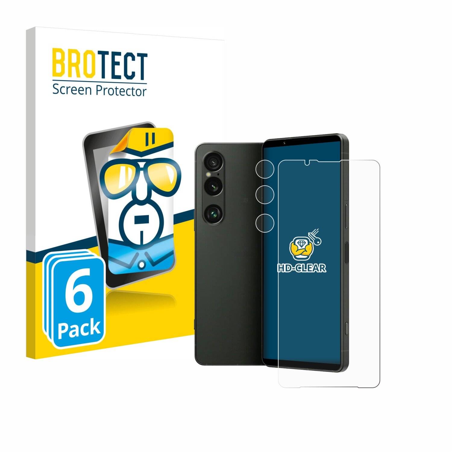 6x BROTECT Displayschutz-Folie für Sony Xperia 1 VI