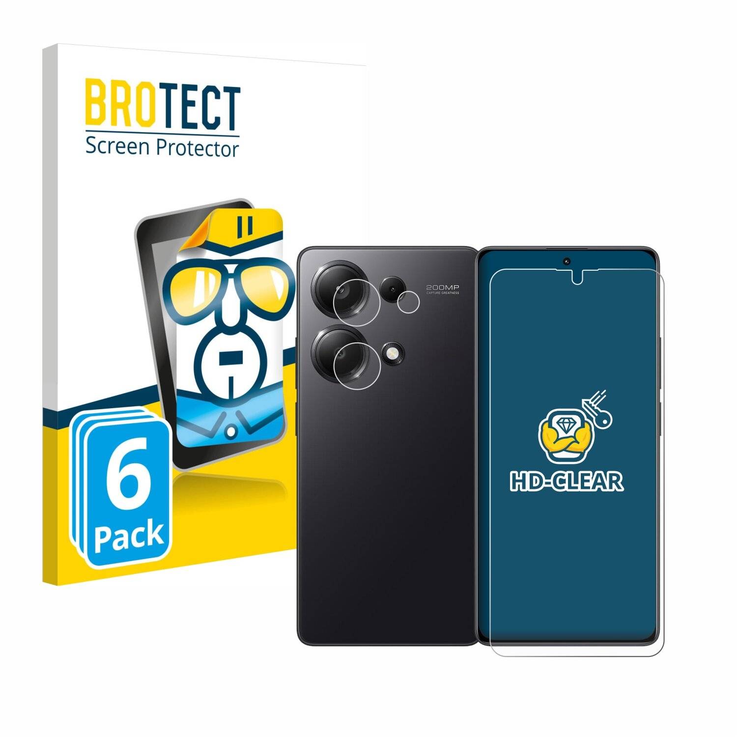 6x BROTECT Displayschutz-Folie für Xiaomi Redmi Note 13 Pro 4G