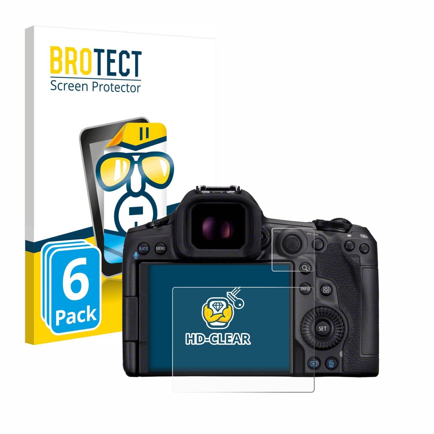 6x BROTECT Displayschutz-Folie für Canon EOS R5 Mark
