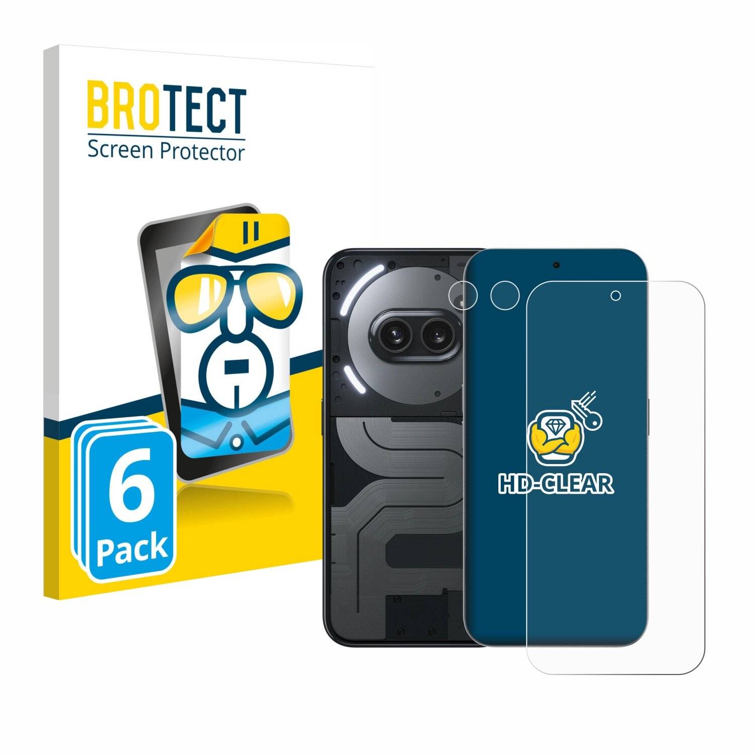 6x BROTECT Displayschutz-Folie für Nothing Phone (2a) Plus