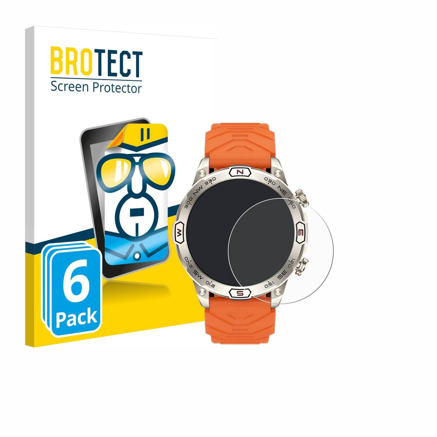 6x BROTECT Displayschutz-Folie für Bytelike Smartwatch
