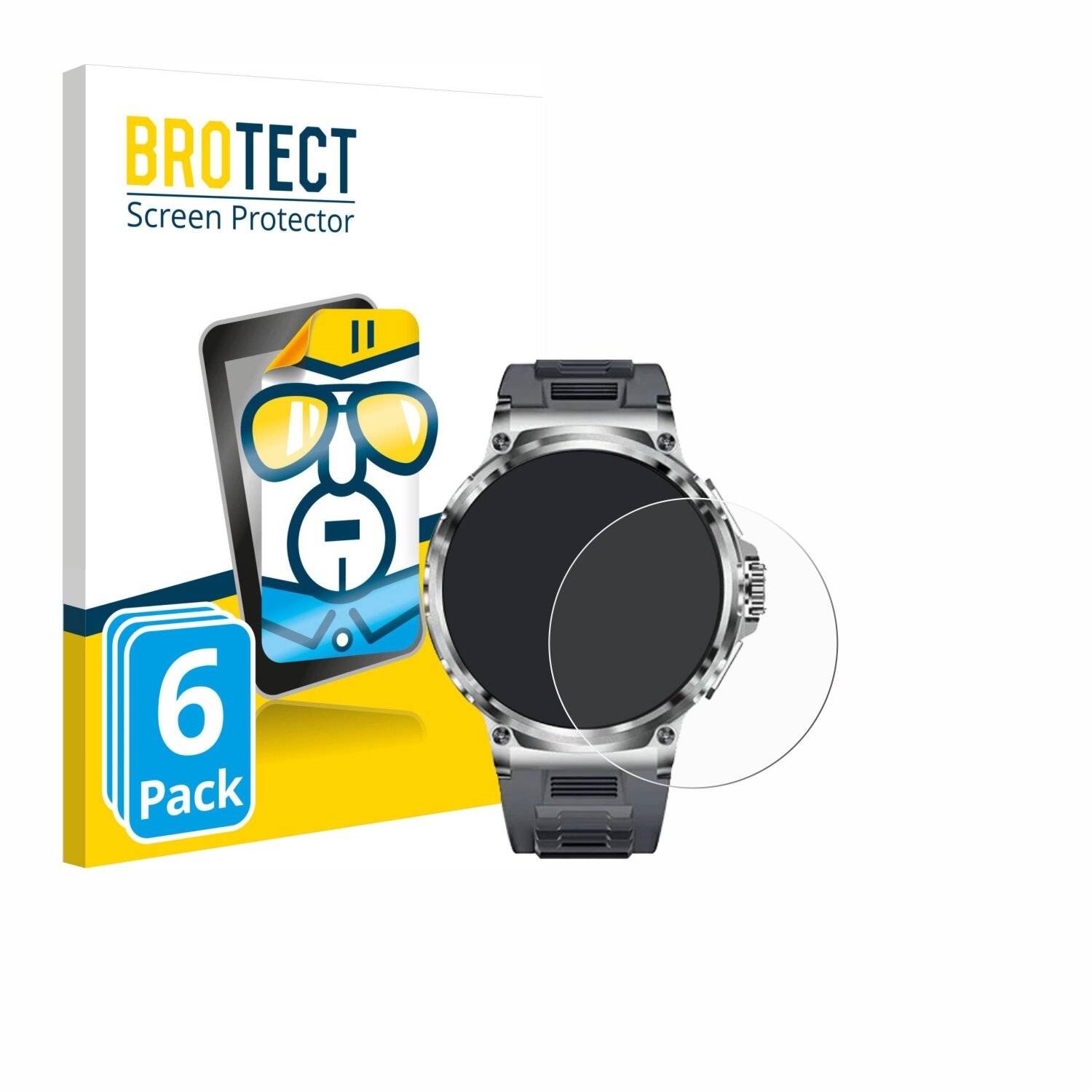 6x BROTECT Displayschutz-Folie für Smartwatch V69