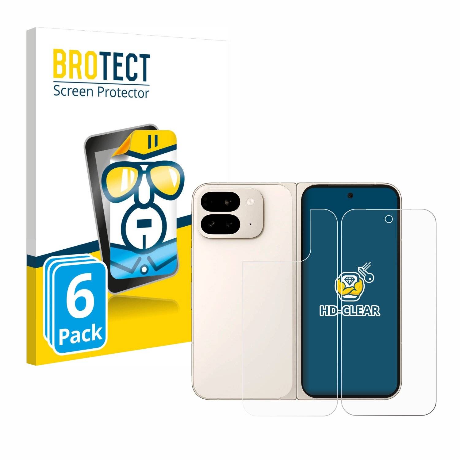 6x BROTECT Displayschutz-Folie für Google Pixel 9 Pro Fold