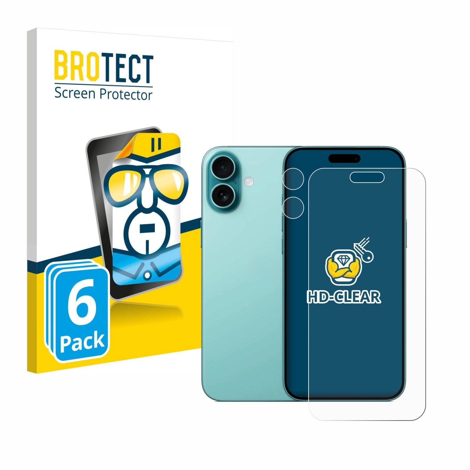 6x BROTECT Displayschutz-Folie für Apple iPhone 16 Plus