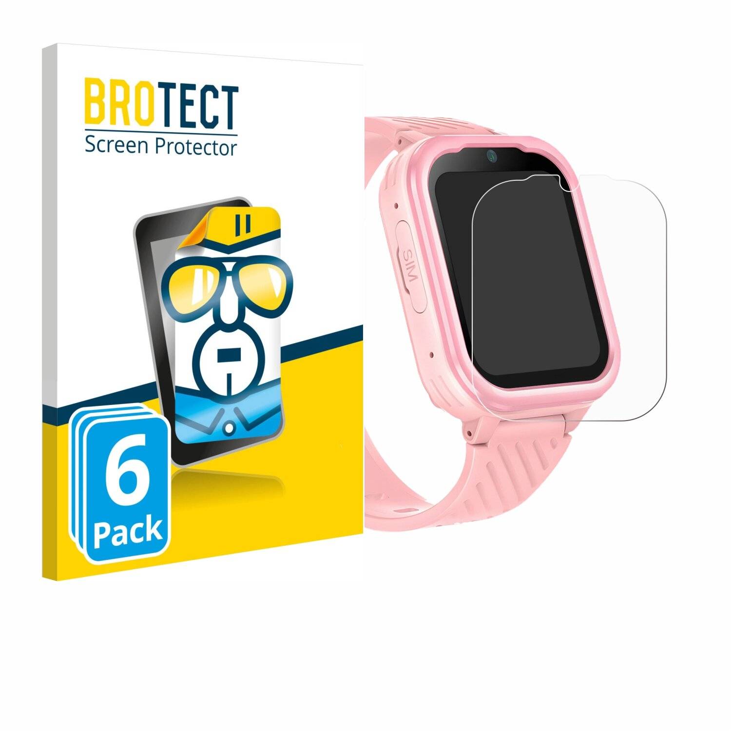 6x BROTECT Displayschutz-Folie für Yuede Kids Smartwatch