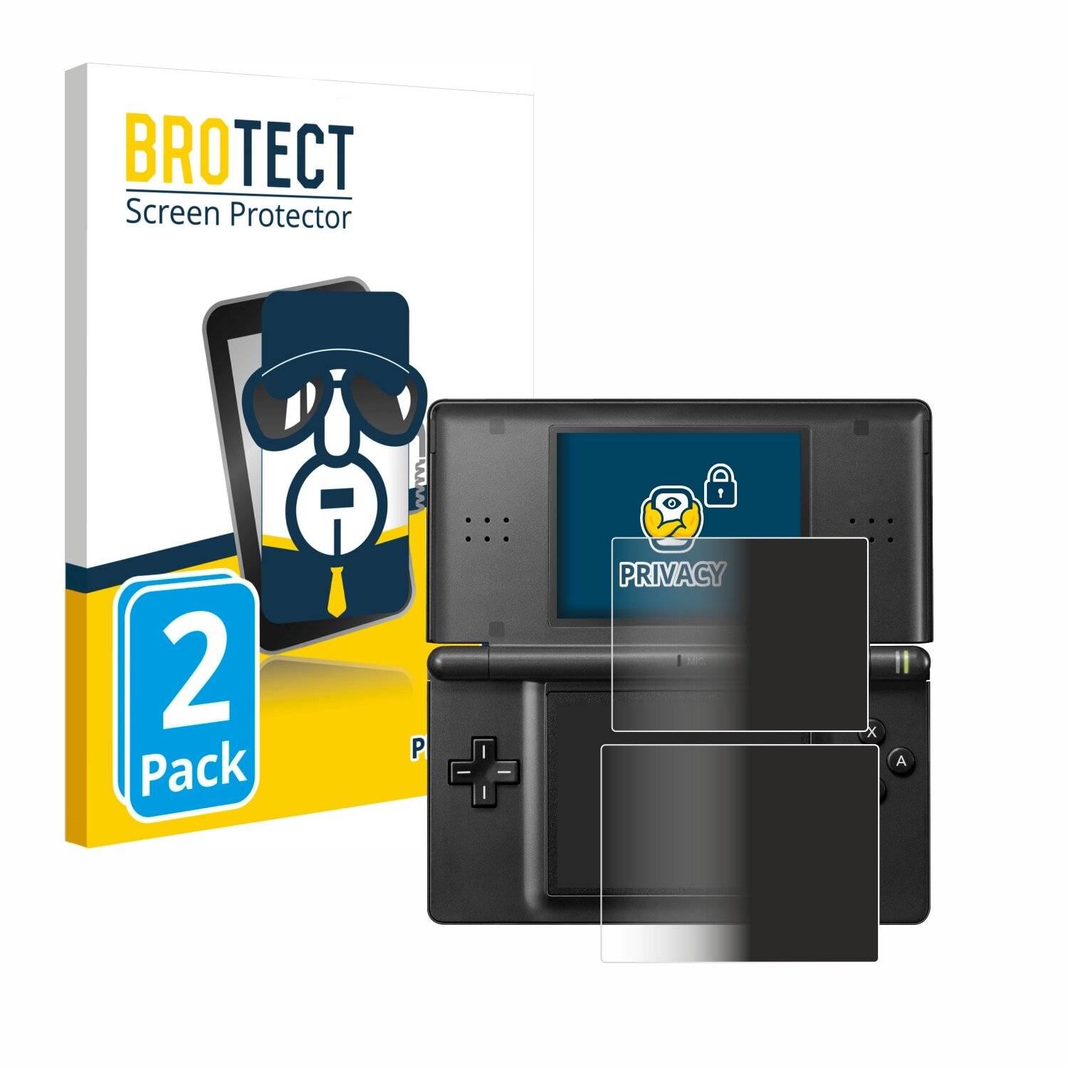 2x BROTECT Privacy Blickschutzfolie für Nintendo DS
