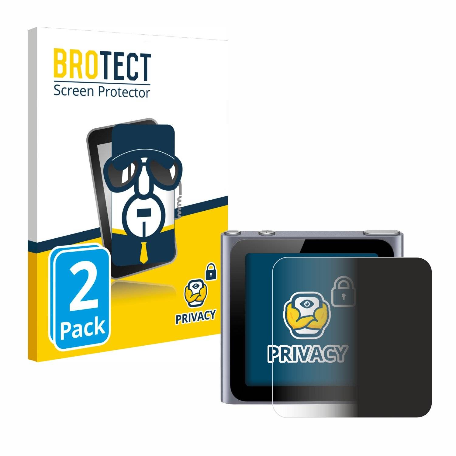 2x BROTECT Privacy Blickschutzfolie für Apple iPod nano 2011 (6.