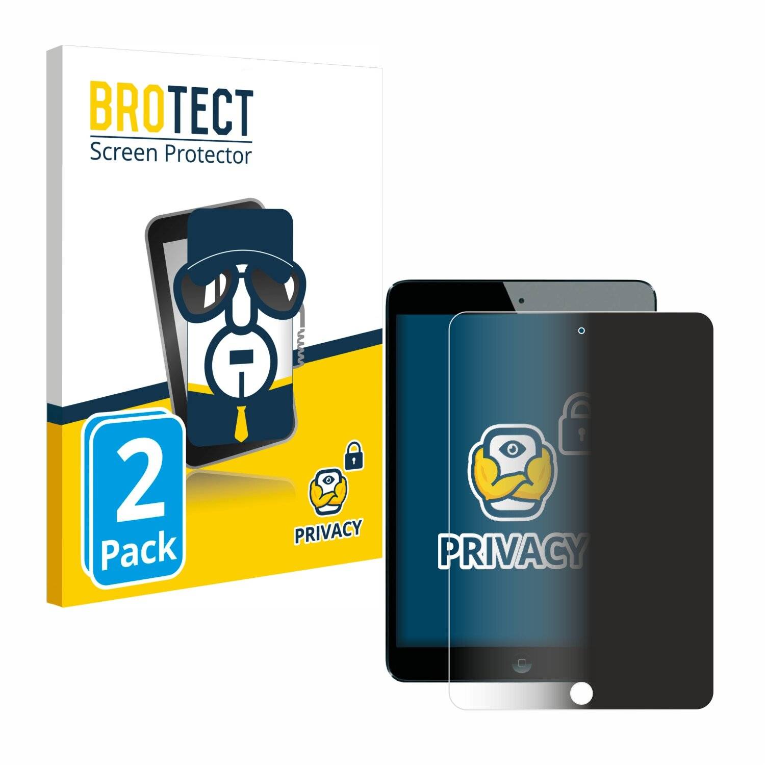 2x BROTECT Privacy Blickschutzfolie für Apple iPad Mini 1