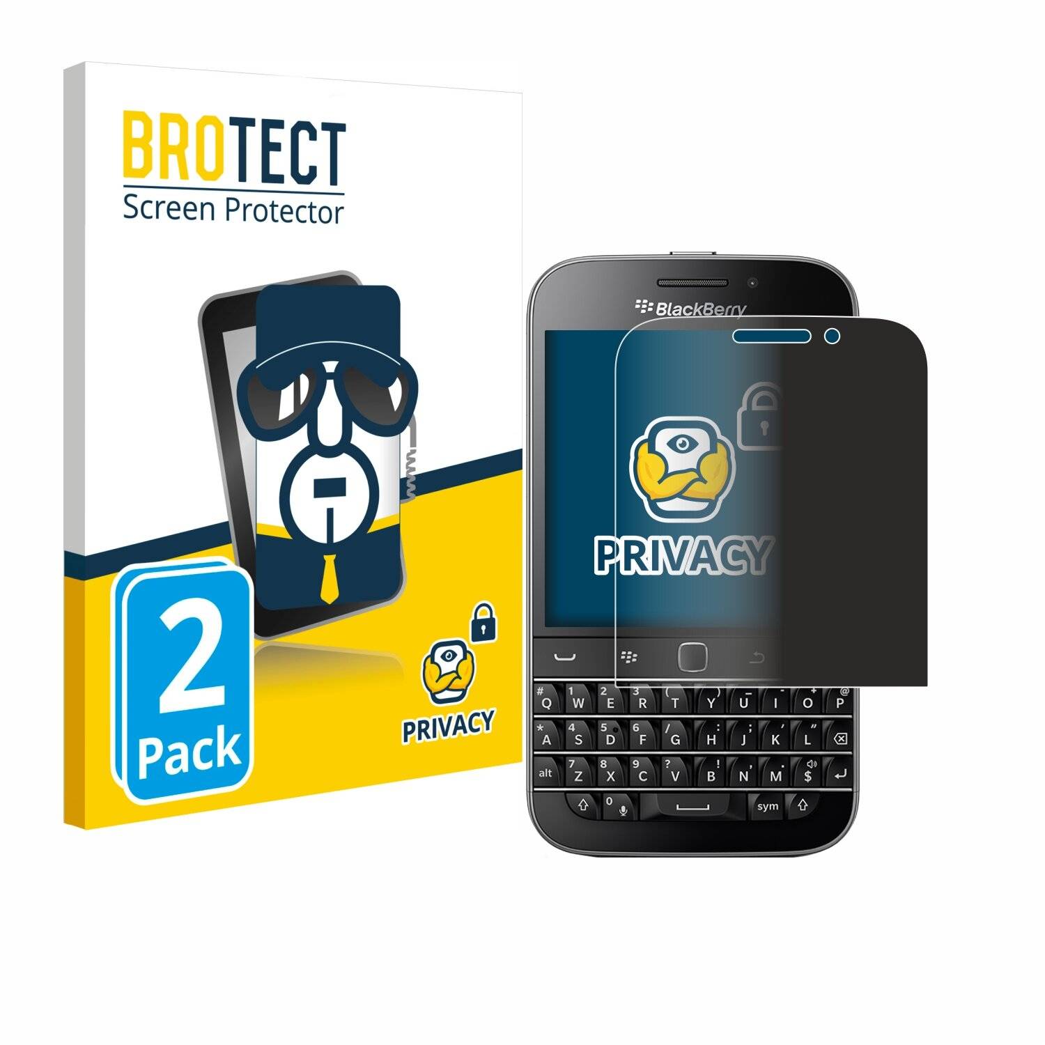 2x BROTECT Privacy Blickschutzfolie für Blackberry Classic