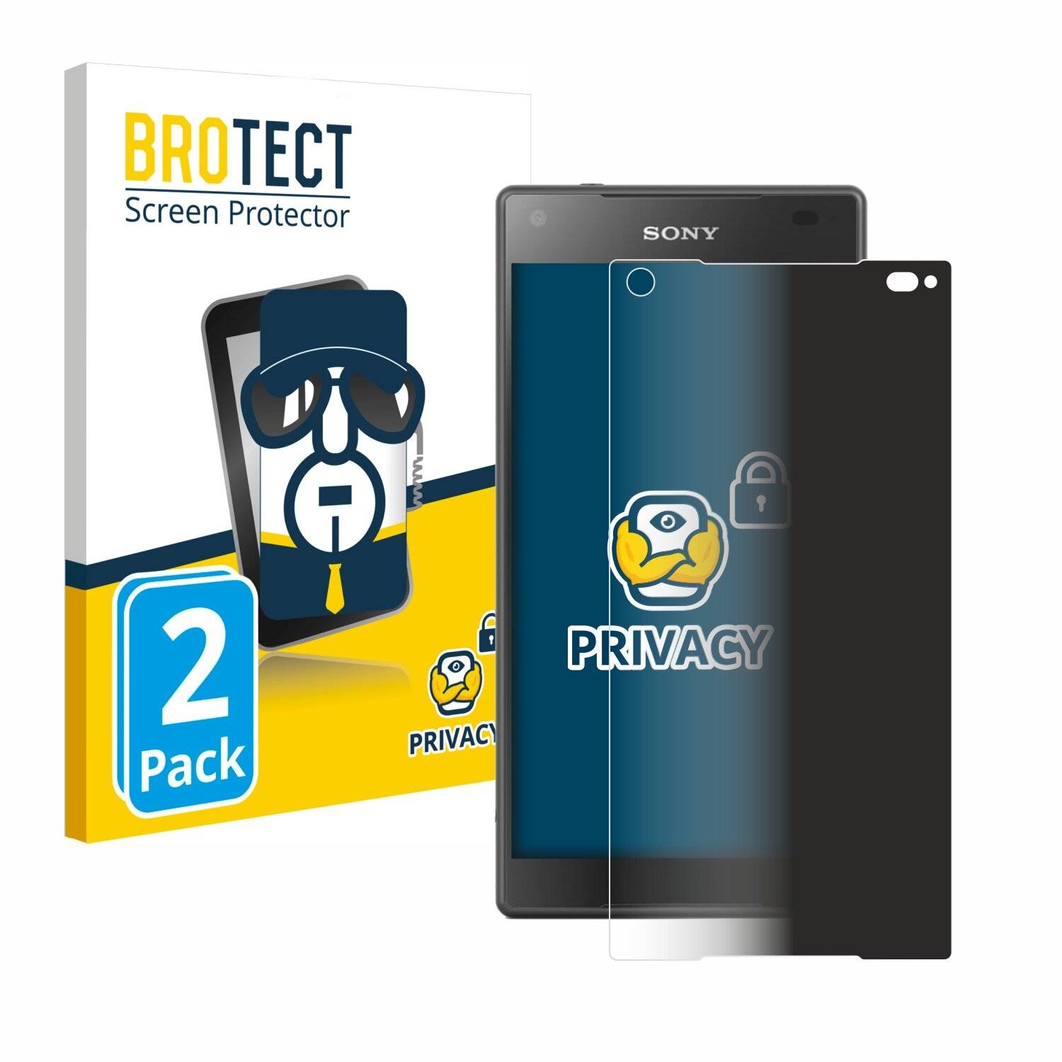 2x BROTECT Privacy Blickschutzfolie für Sony Xperia Z5