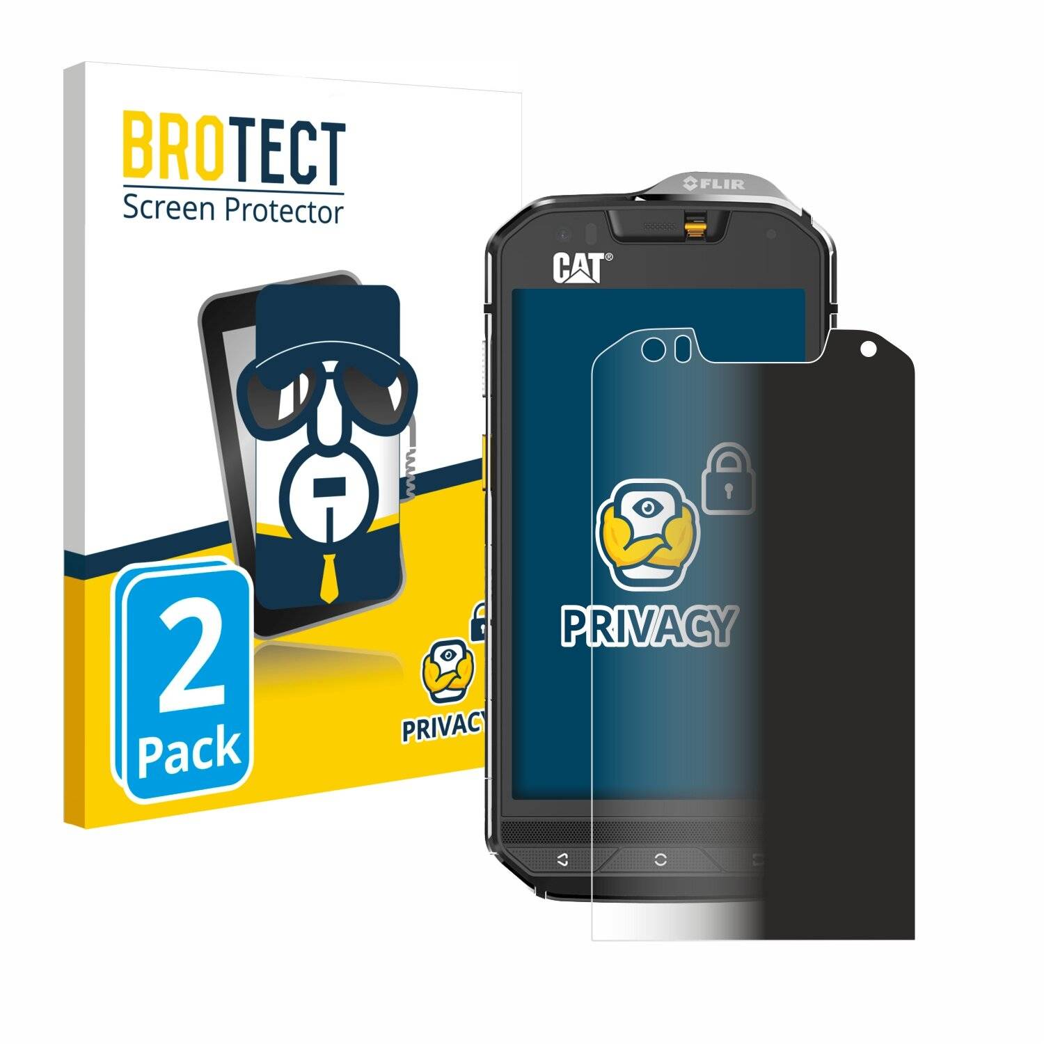 2x BROTECT Privacy Blickschutzfolie für Caterpillar Cat