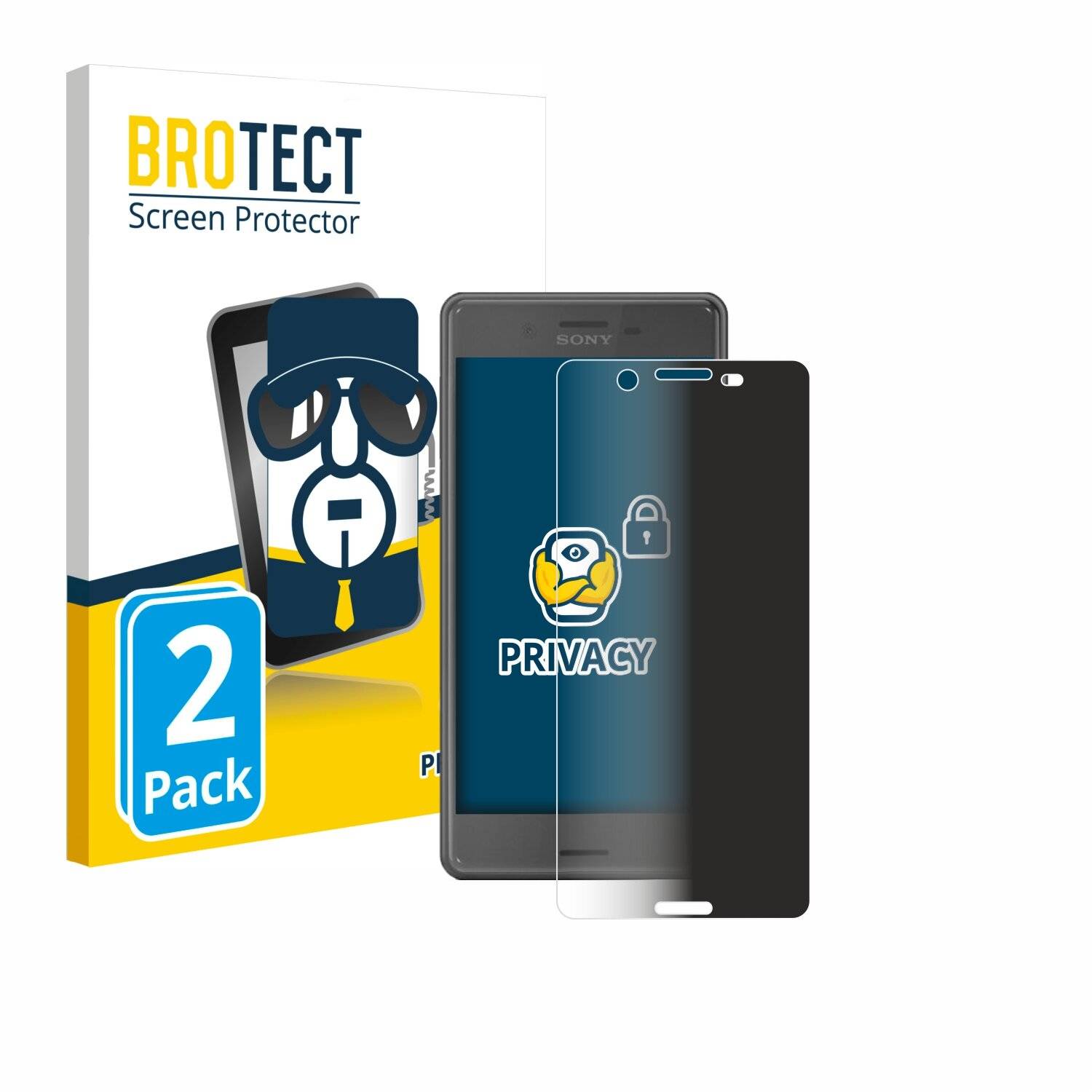 2x BROTECT Privacy Blickschutzfolie für Sony Xperia X