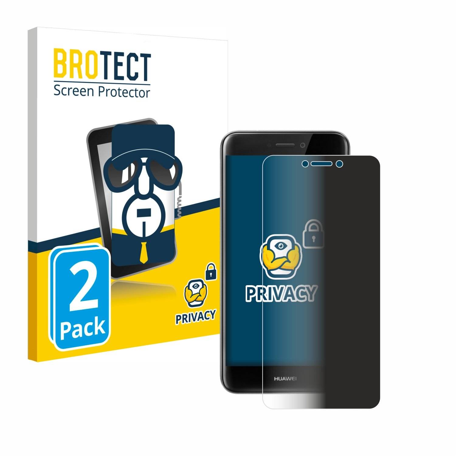 2x BROTECT Privacy Blickschutzfolie für Huawei P8 Lite
