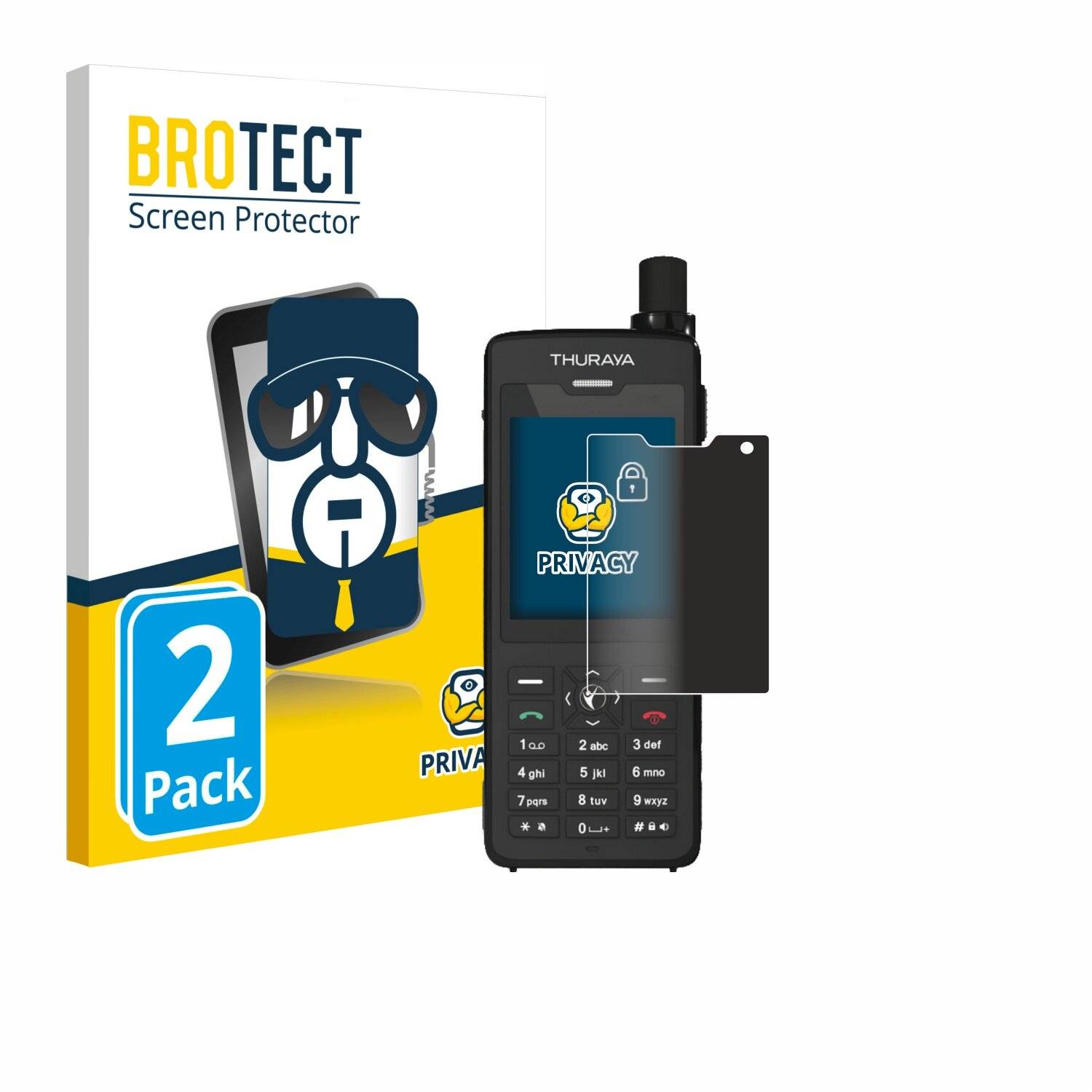 2x BROTECT Privacy Blickschutzfolie für Thuraya XT-Pro Dual