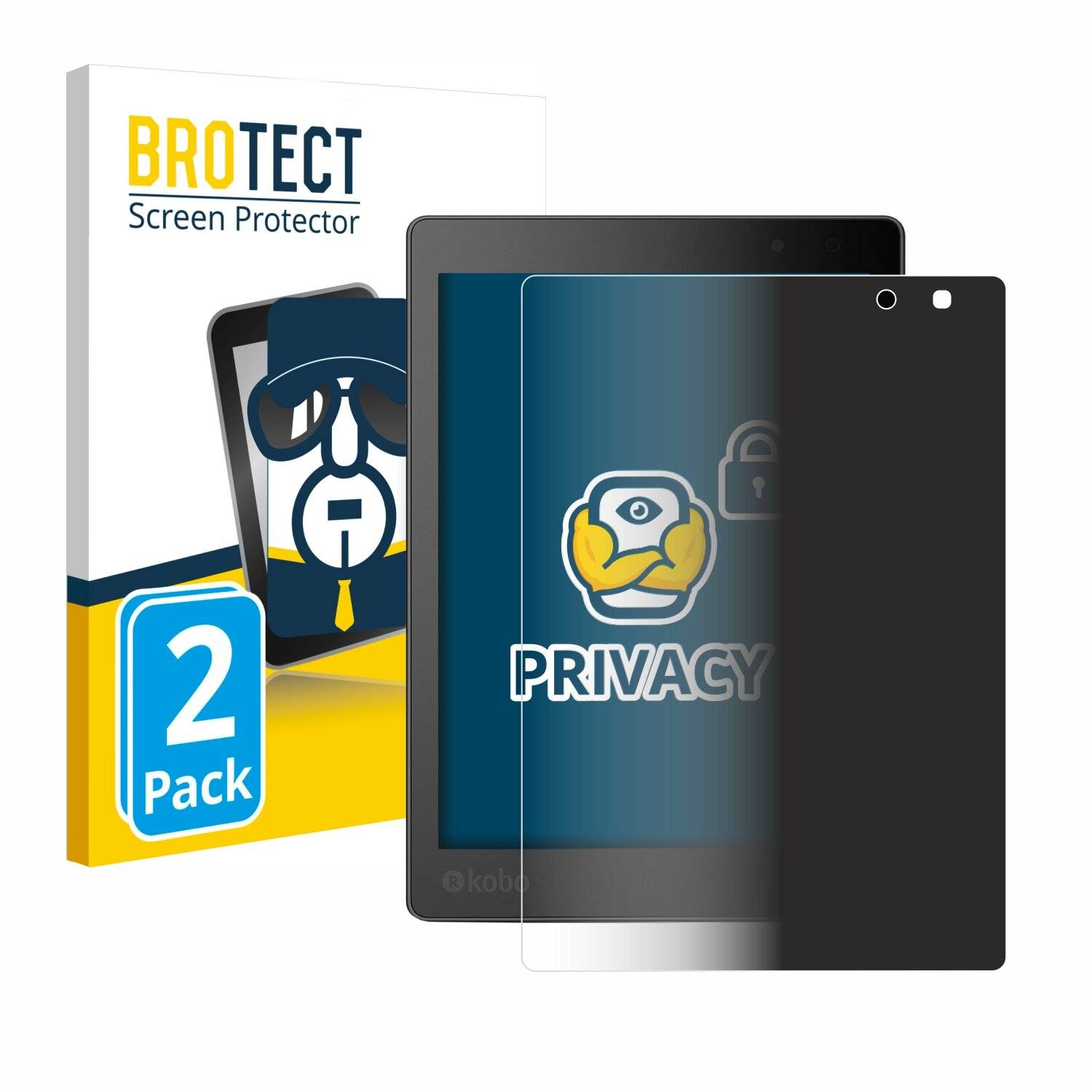 2x BROTECT Privacy Blickschutzfolie für Kobo Aura