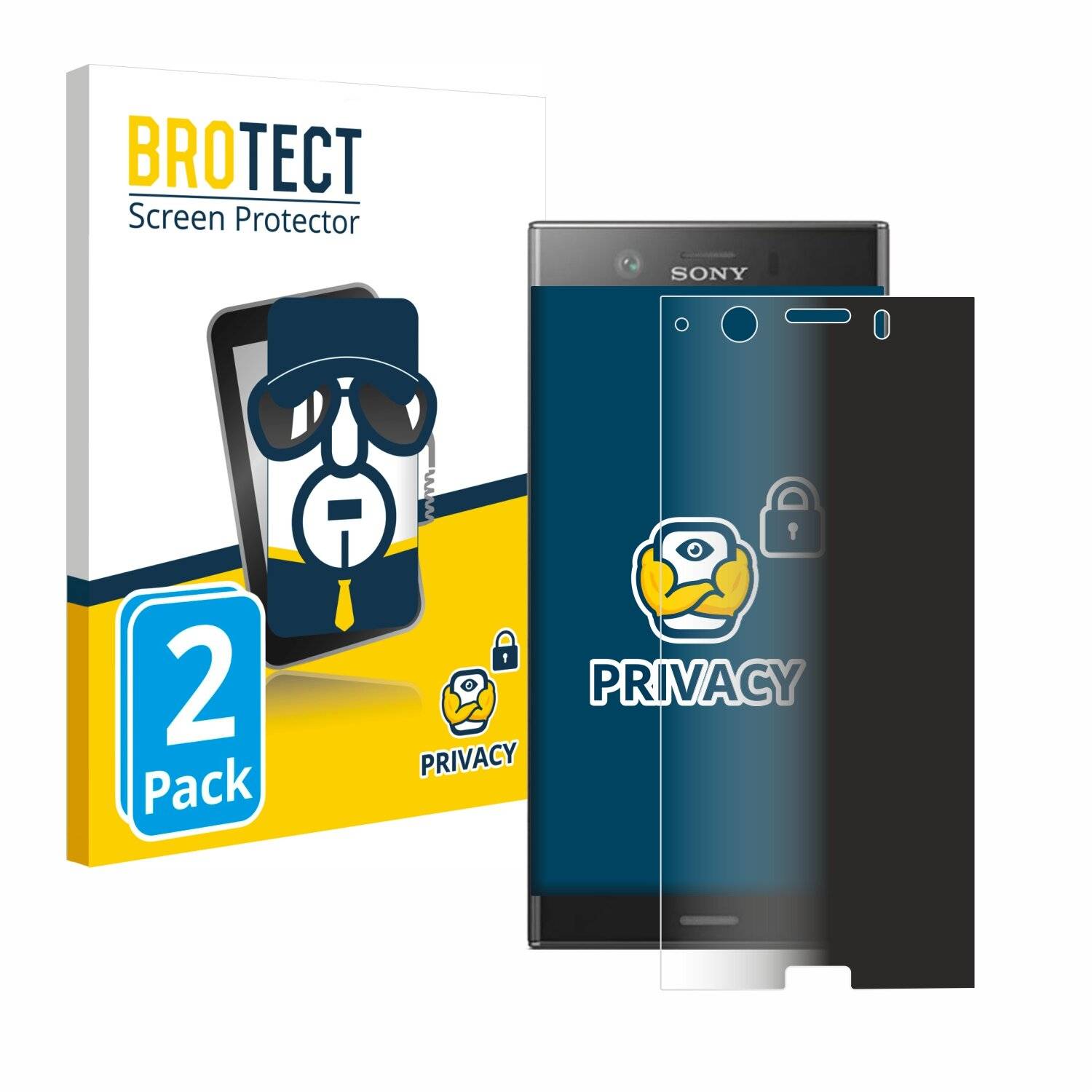2x BROTECT Privacy Blickschutzfolie für Sony Xperia XZ1