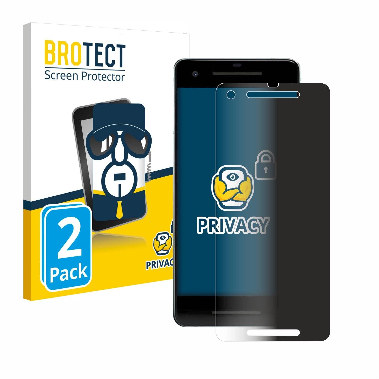 2x BROTECT Privacy Blickschutzfolie für Google Pixel