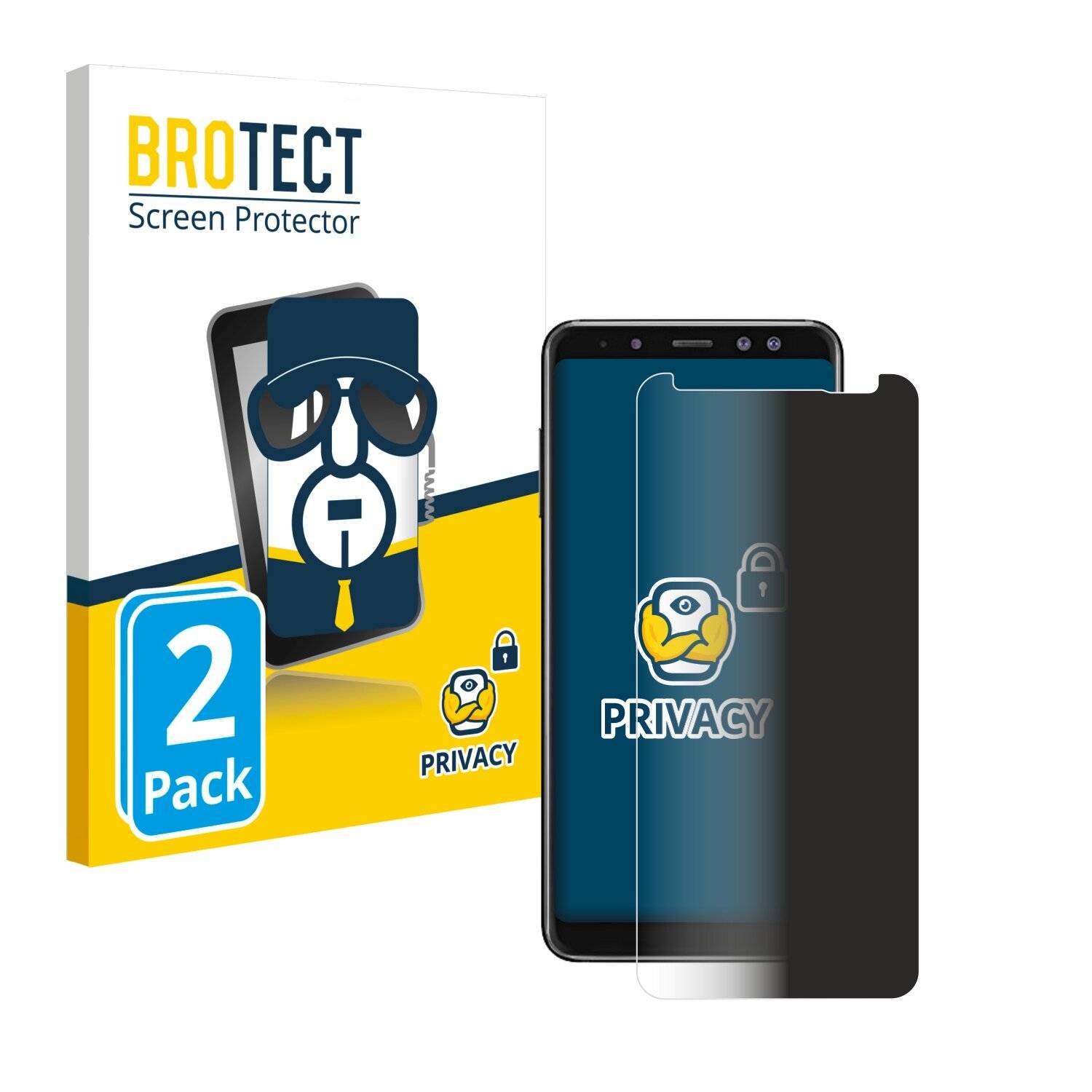 2x BROTECT Privacy Blickschutzfolie für Samsung Galaxy A8