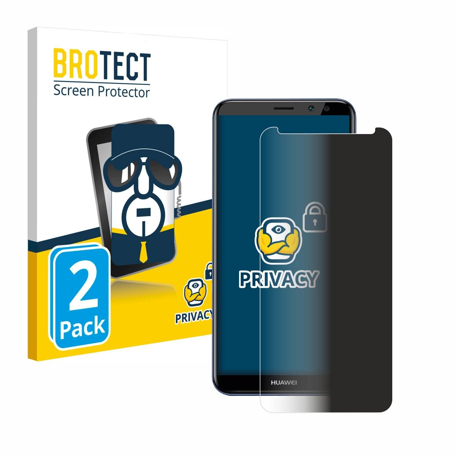 2x BROTECT Privacy Blickschutzfolie für Huawei Mate 10
