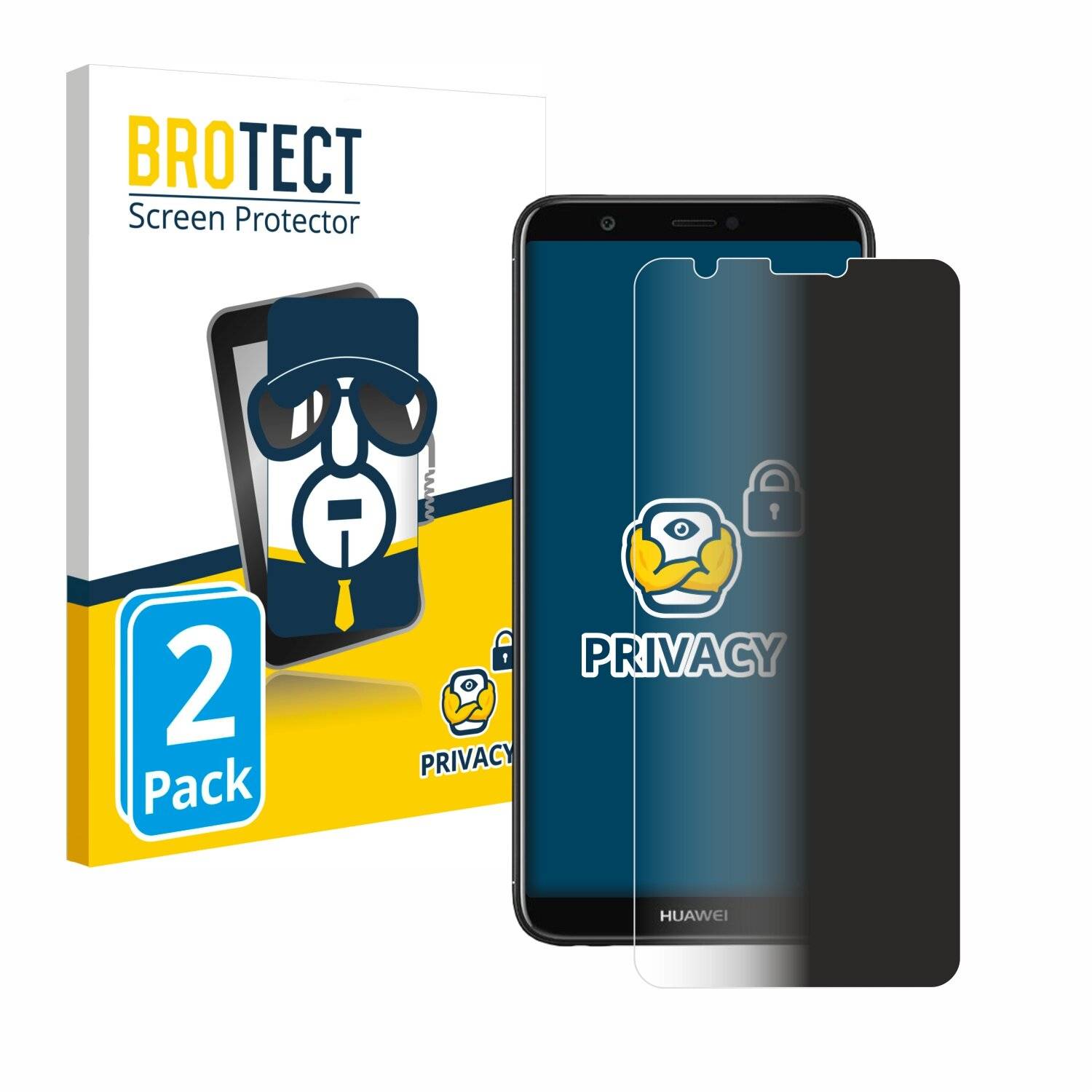 2x BROTECT Privacy Blickschutzfolie für Huawei Enjoy