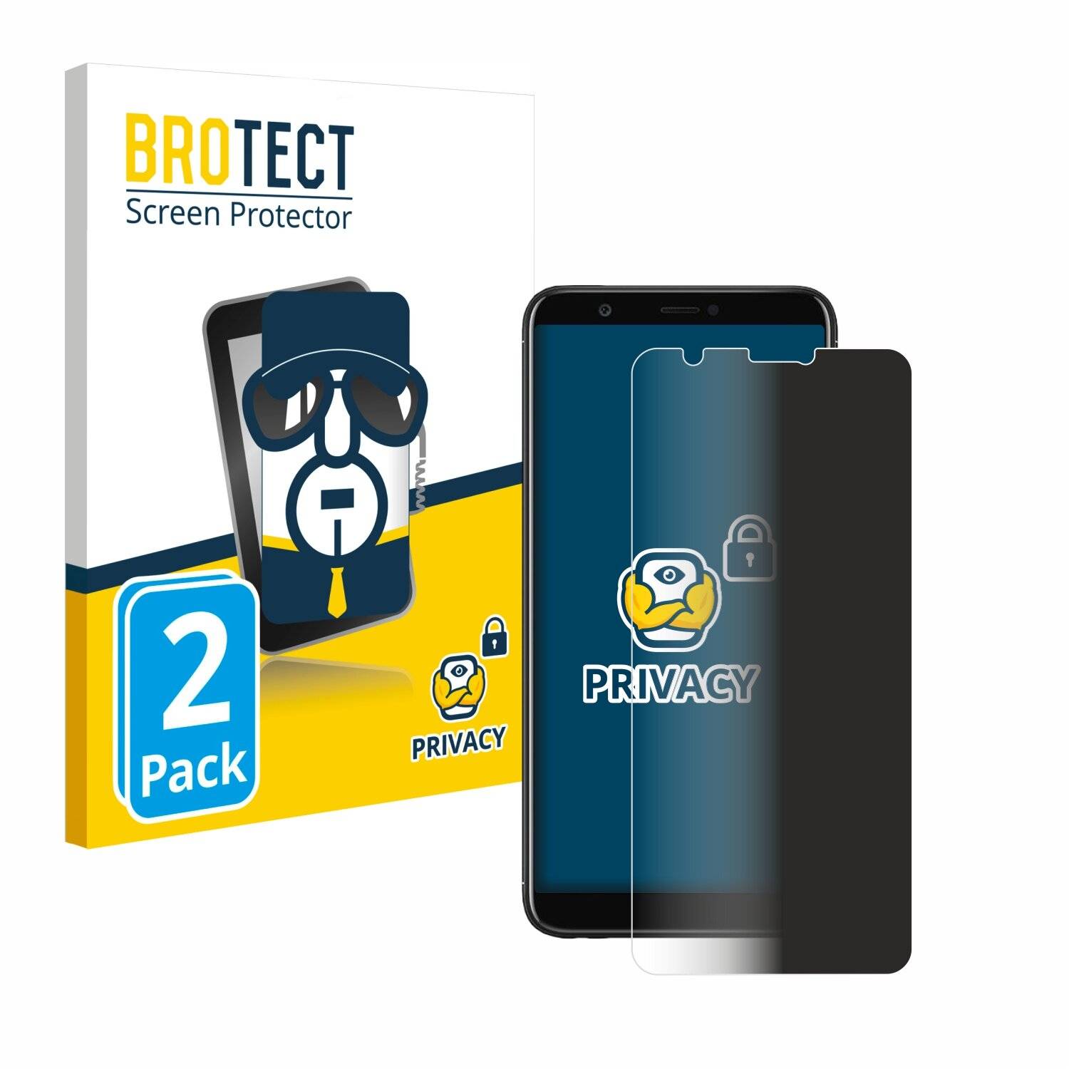2x BROTECT Privacy Blickschutzfolie für Huawei P smart