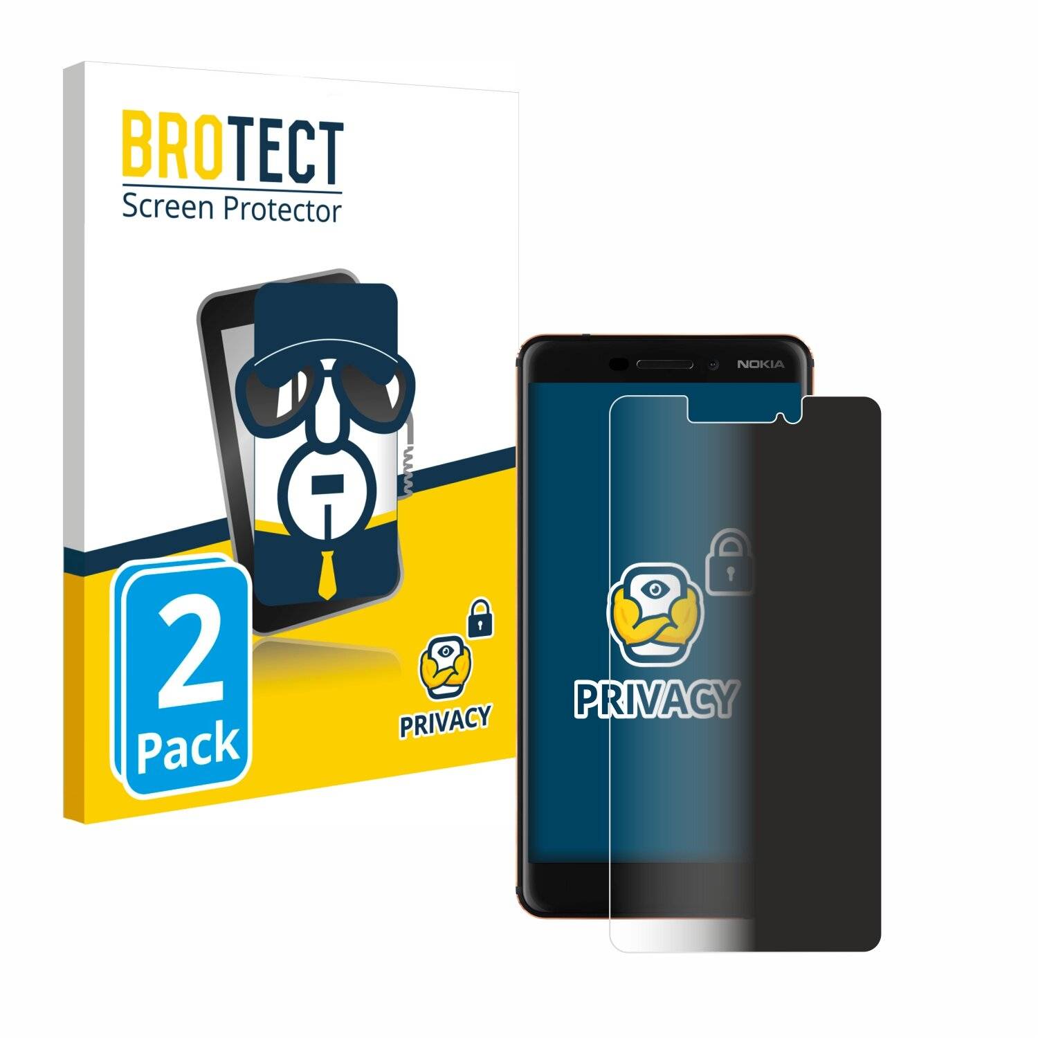 2x BROTECT Privacy Blickschutzfolie für Nokia