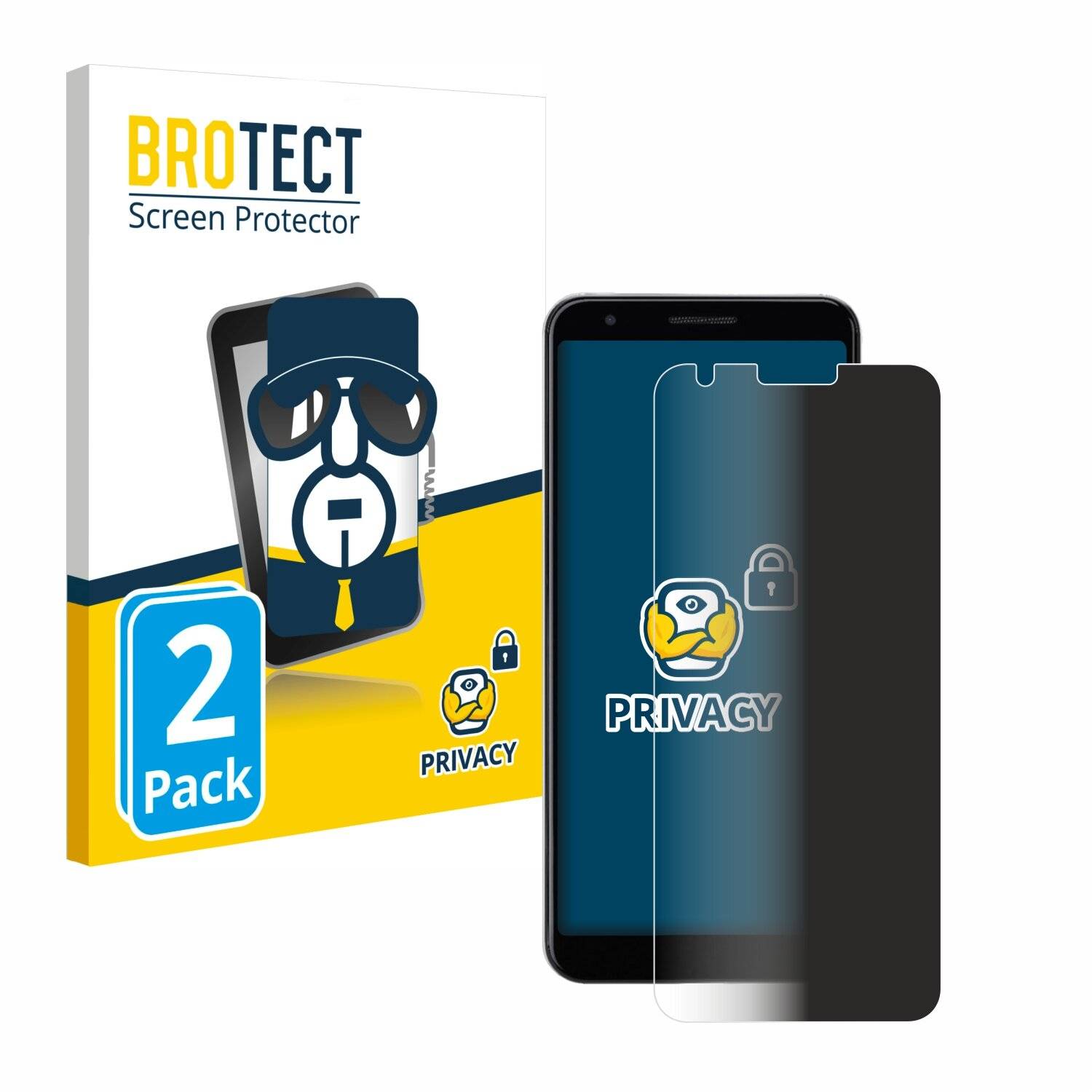 2x BROTECT Privacy Blickschutzfolie für Google Pixel