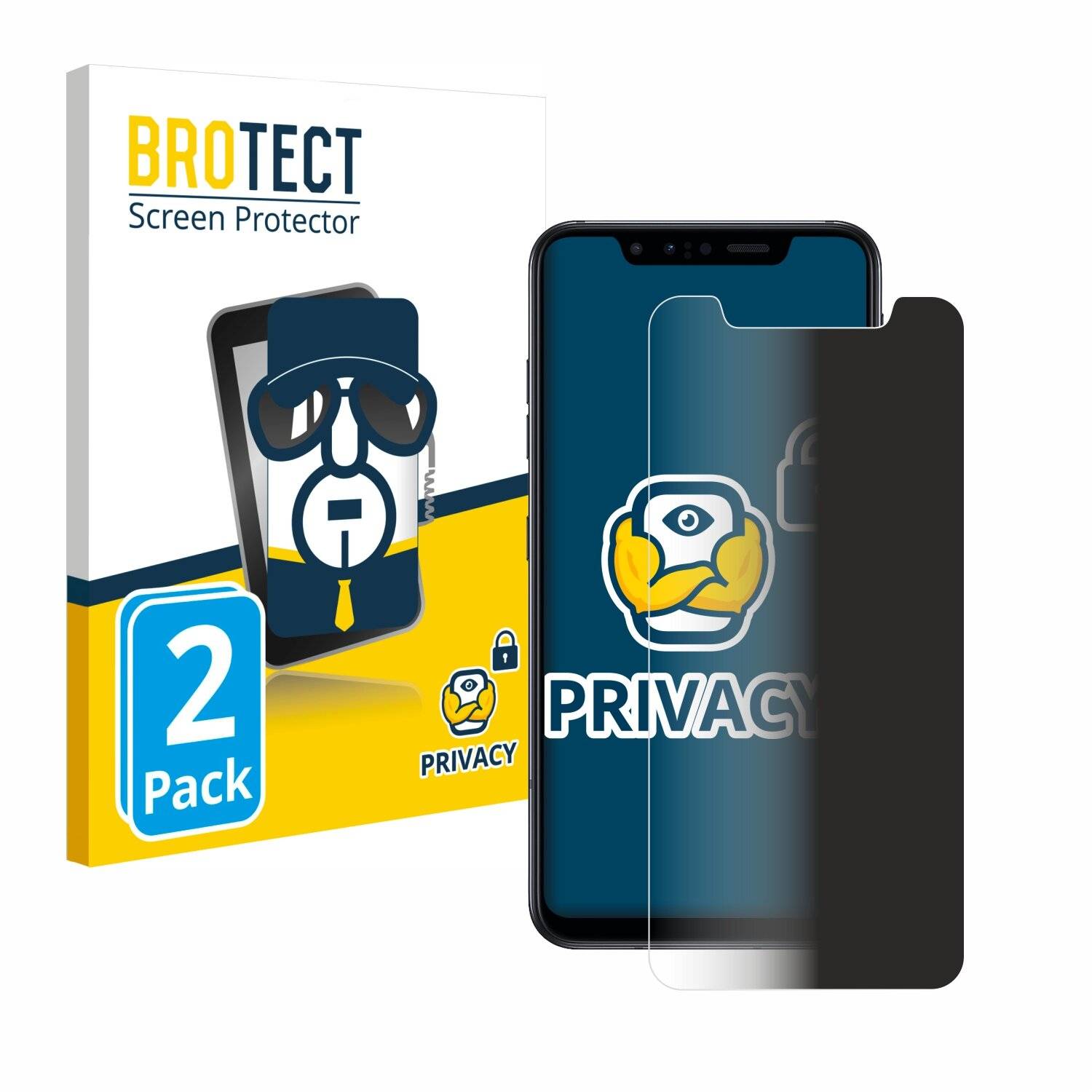 2x BROTECT Privacy Blickschutzfolie für LG G8s