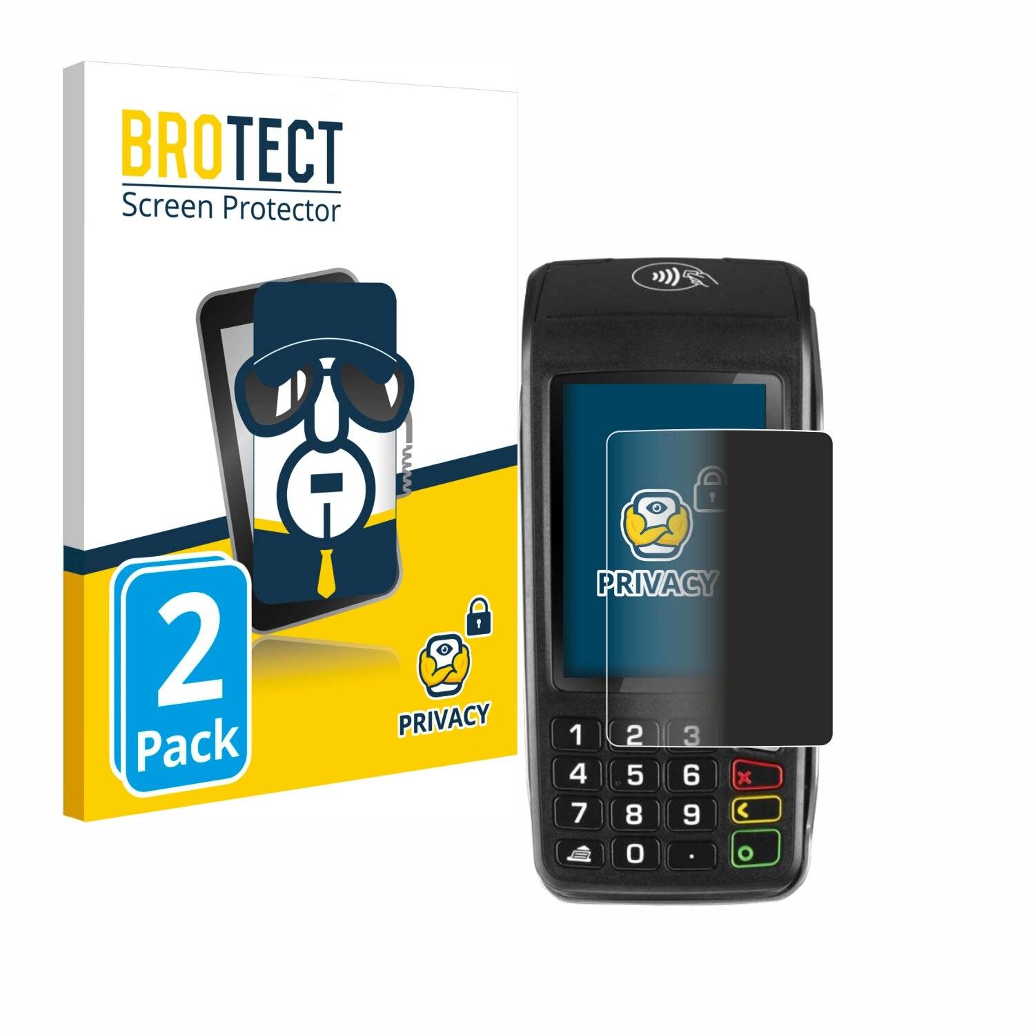 2x BROTECT Privacy Blickschutzfolie für ingenico