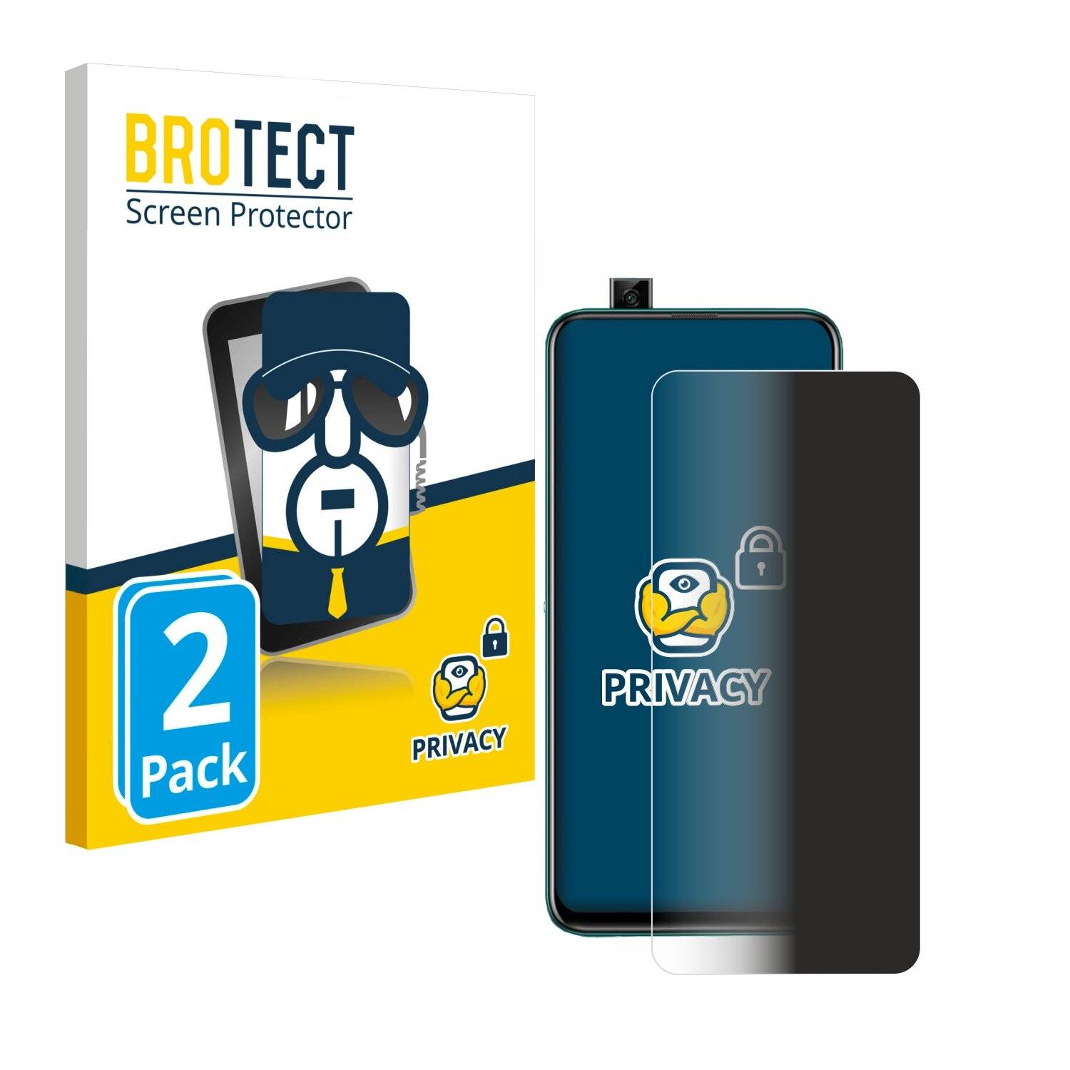 2x BROTECT Privacy Blickschutzfolie für Huawei P smart