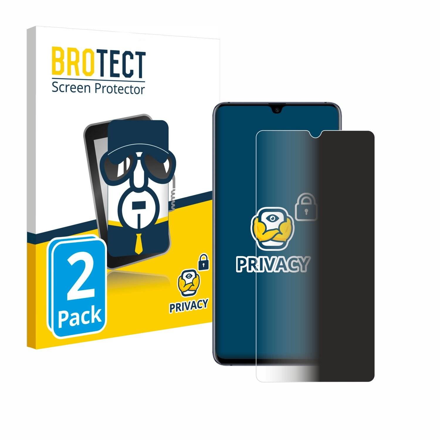 2x BROTECT Privacy Blickschutzfolie für Huawei Mate 20 X