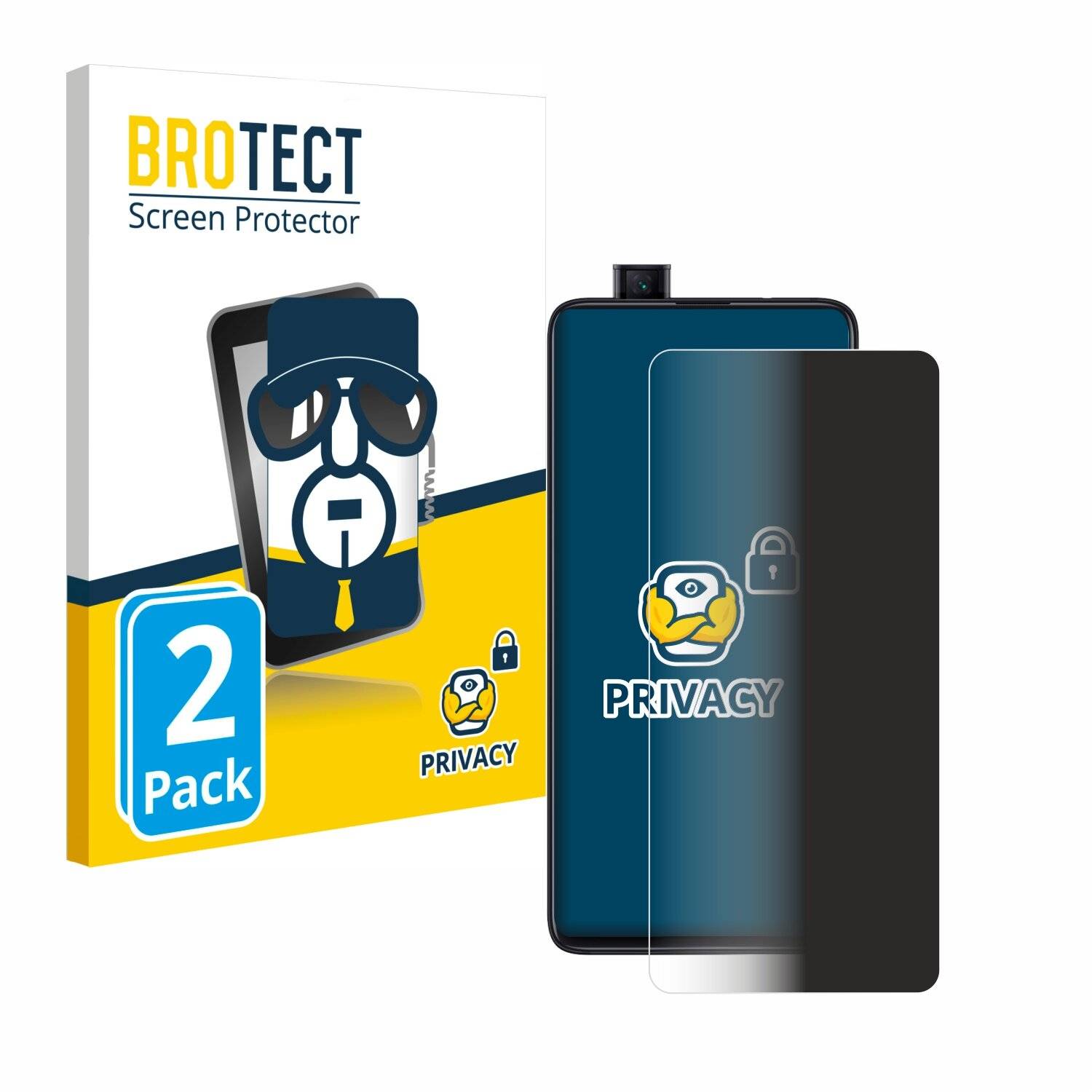 2x BROTECT Privacy Blickschutzfolie für Xiaomi Mi