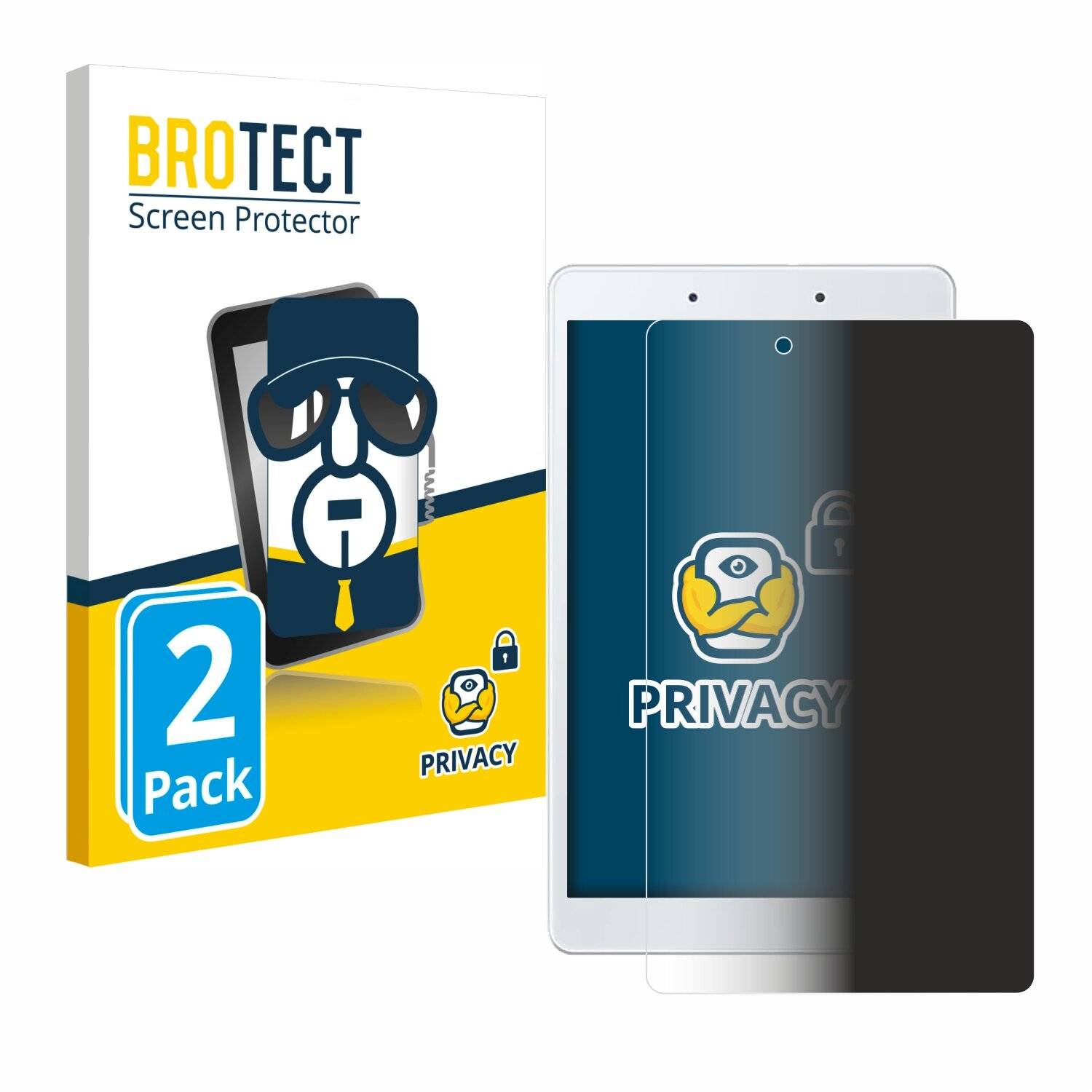 2x BROTECT Privacy Blickschutzfolie für Samsung Galaxy Tab A 8.0 WiFi