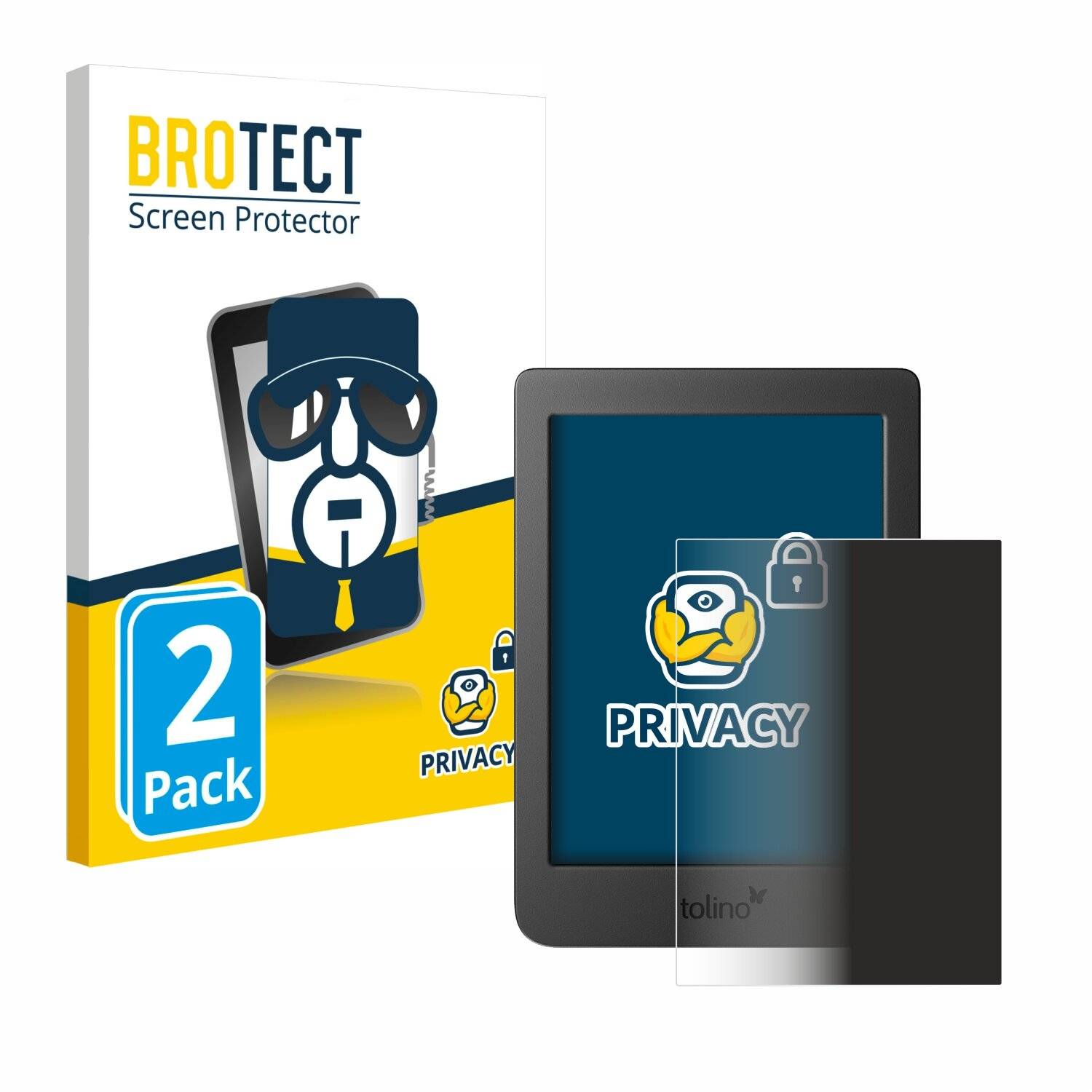 2x BROTECT Privacy Blickschutzfolie für Tolino Page